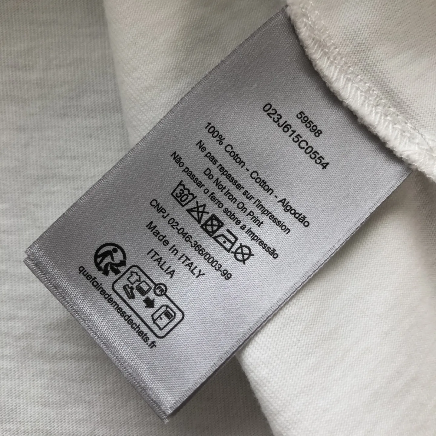 Christian Dior 白 スズランのレタリングTシャツ - 画像 (8)