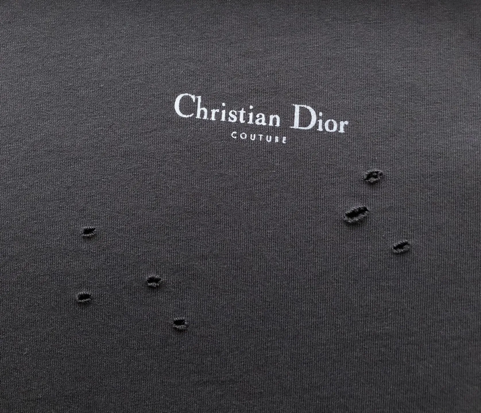 Christian Dior 黒 破れデザインTシャツ - 画像 (6)
