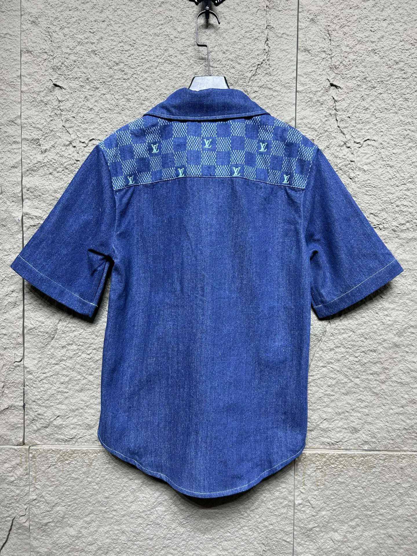 LOUIS VUITTON ブルー パッチワーク シャツ - 画像 (3)
