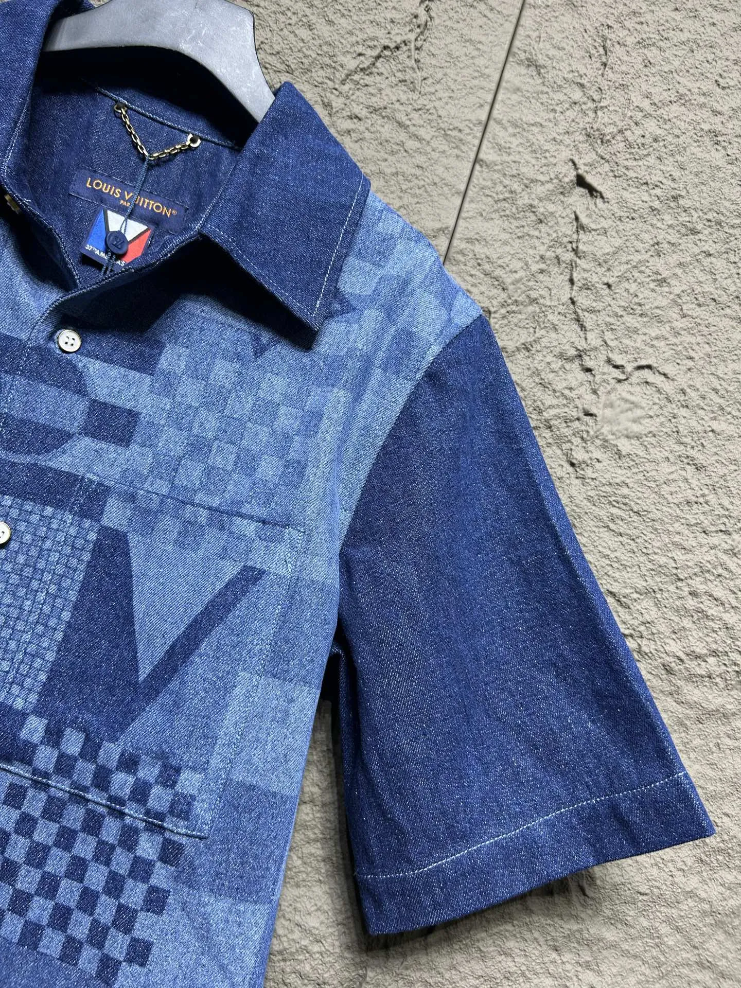 LOUIS VUITTON ブルー パッチワーク シャツ - 画像 (6)