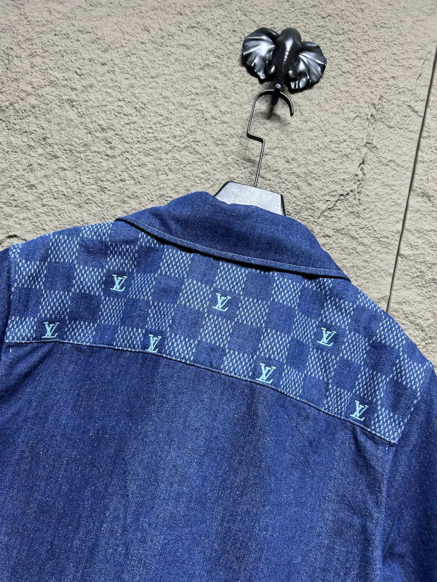 LOUIS VUITTON ブルー パッチワーク シャツ - 画像 (8)