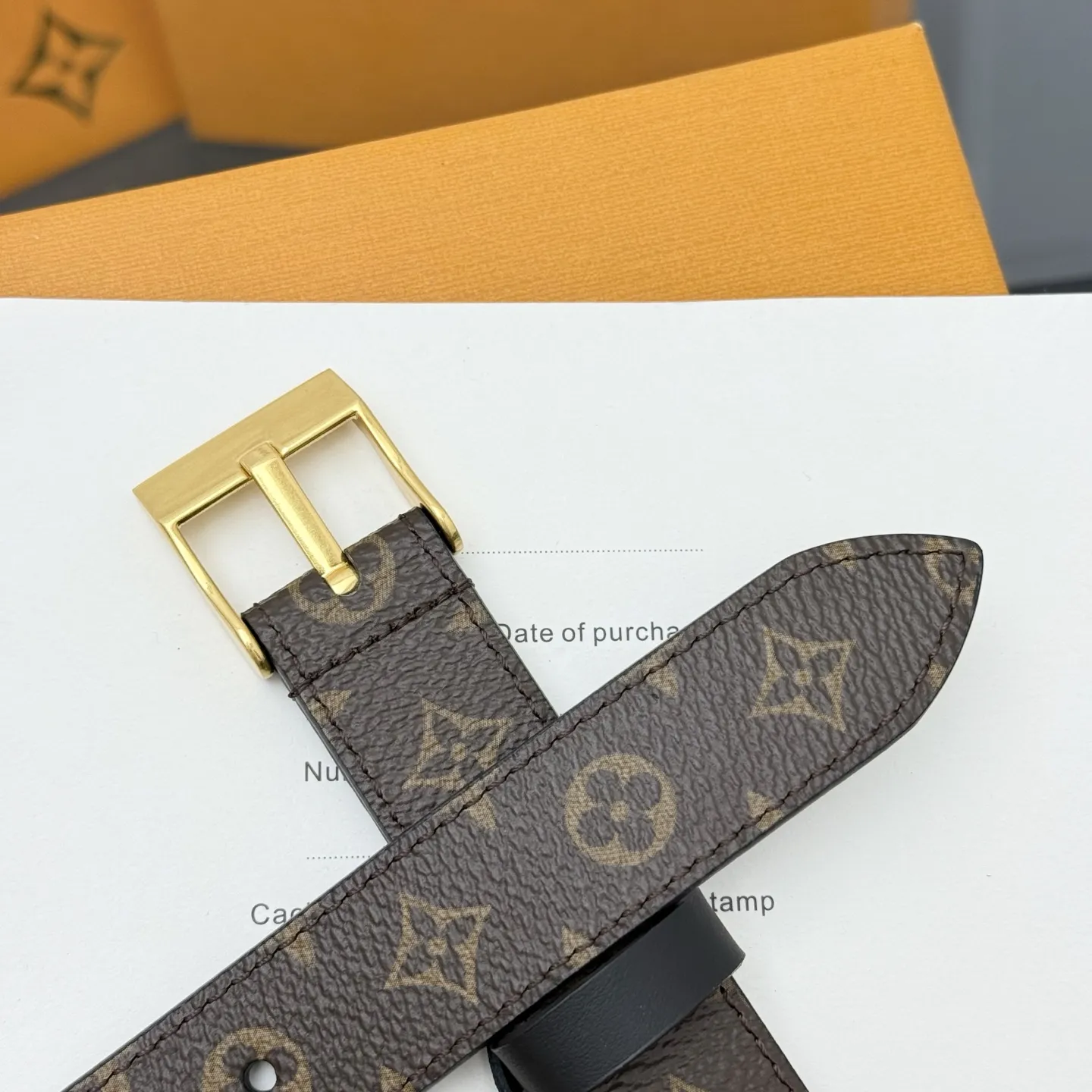 LOUIS VUITTON ゴールド カモ柄 ウエスタンベルト - 画像 (4)