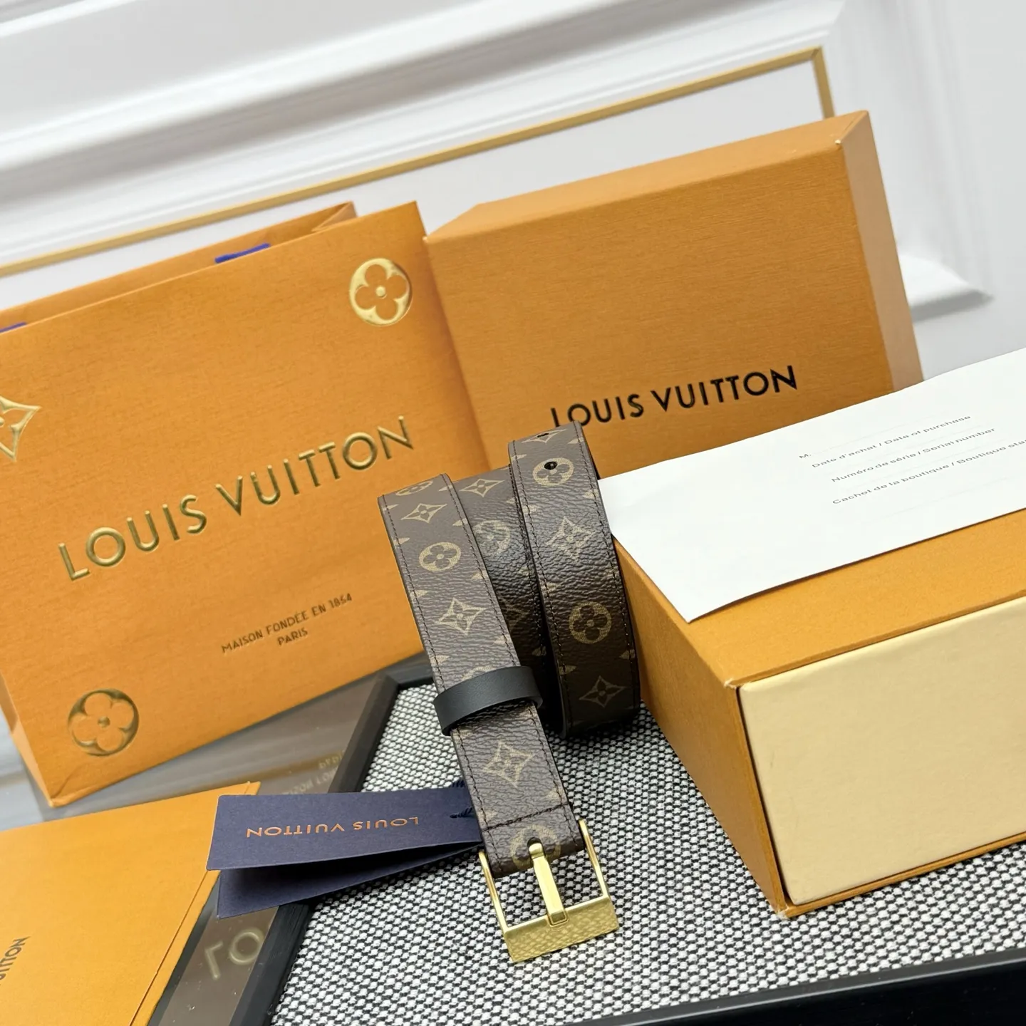 LOUIS VUITTON ゴールド カモ柄 ウエスタンベルト - 画像 (6)