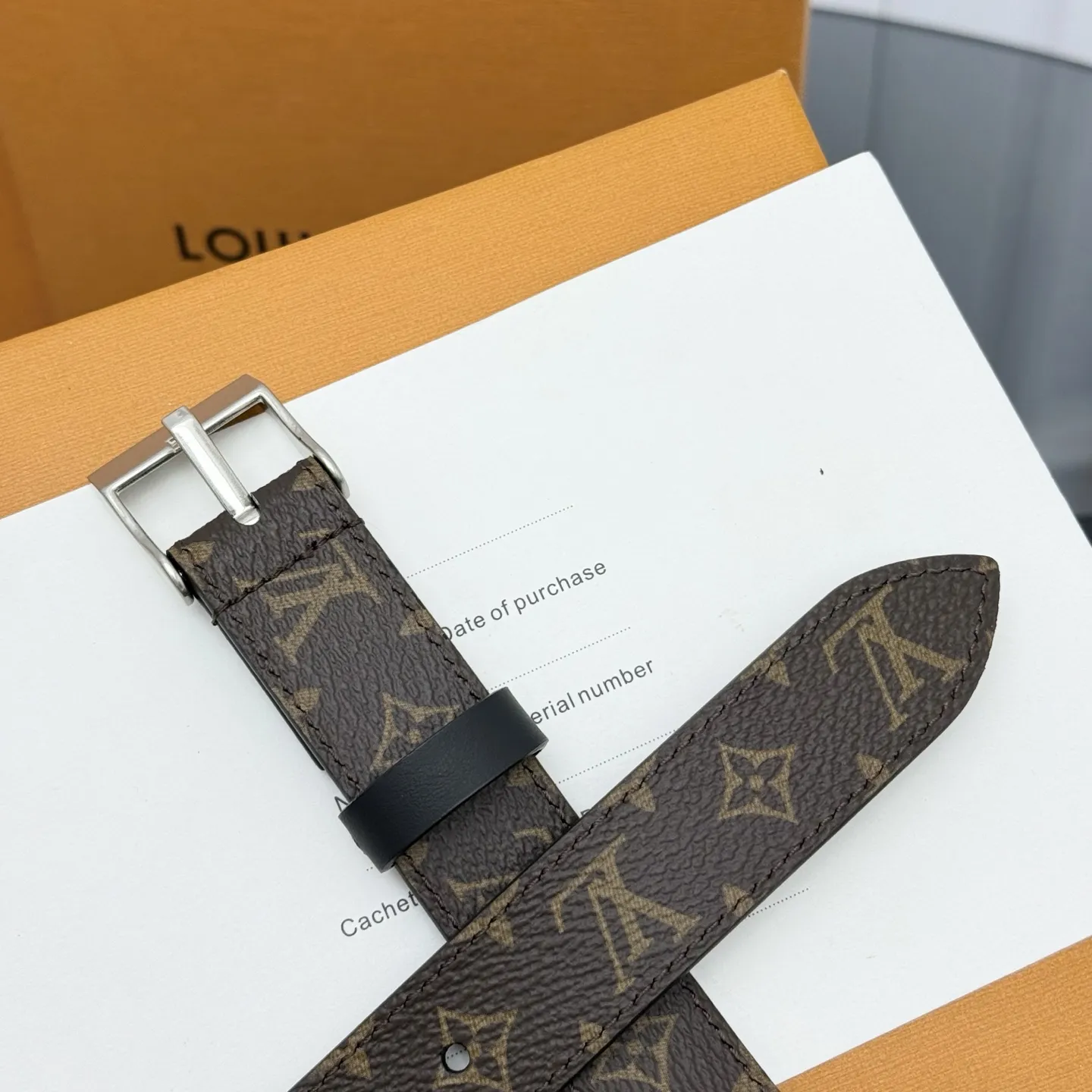 LOUIS VUITTON ダークブラウン Westernベルト - 画像 (4)