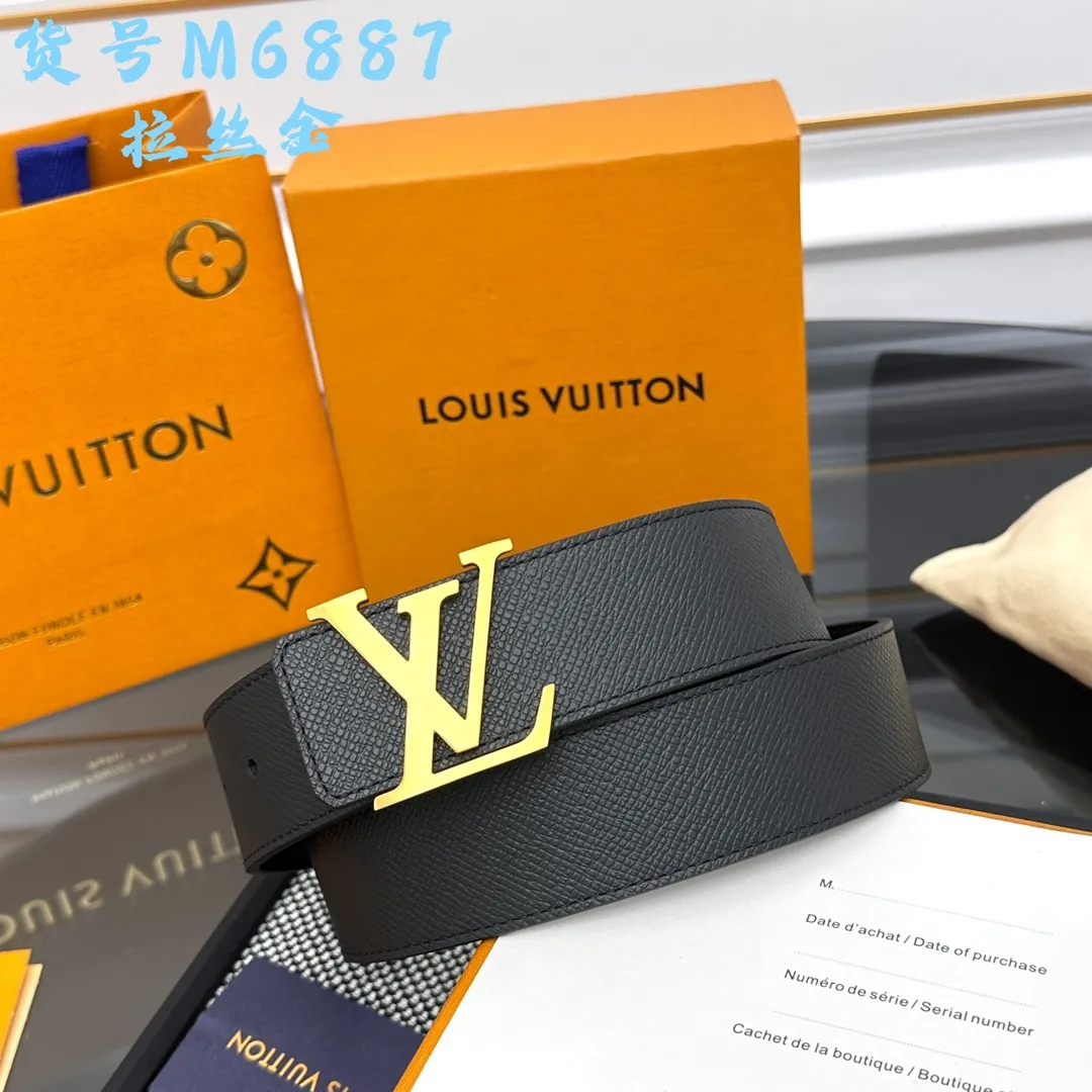 LOUIS VUITTON 新作黒LV Initialesベルト