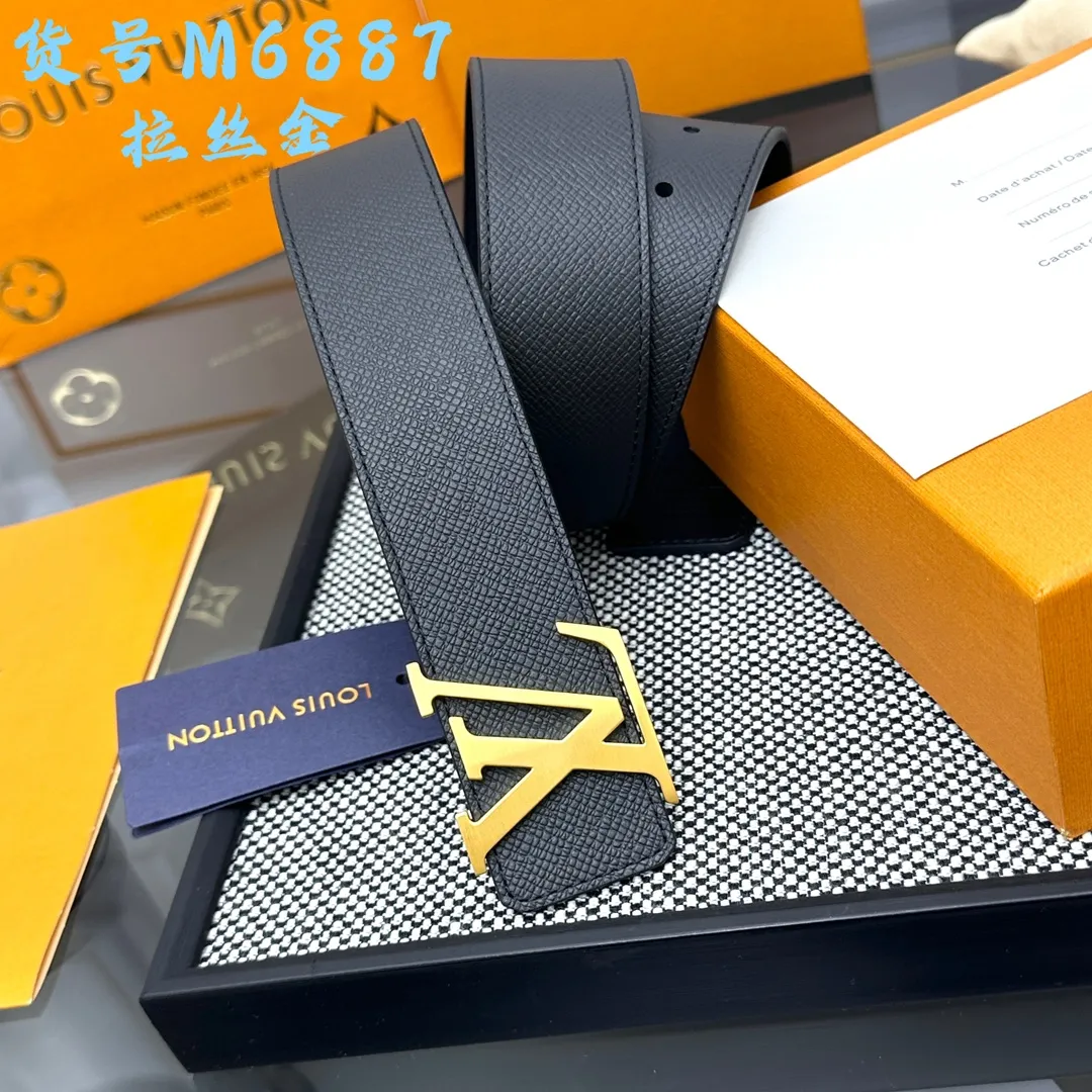 LOUIS VUITTON 新作黒LV Initialesベルト - 画像 (3)