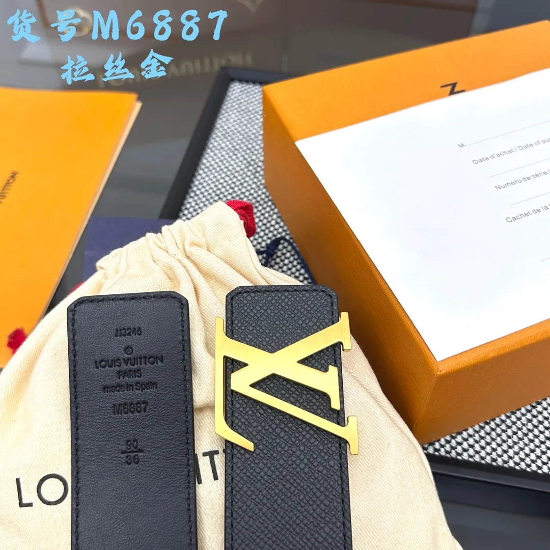 LOUIS VUITTON 新作黒LV Initialesベルト - 画像 (6)