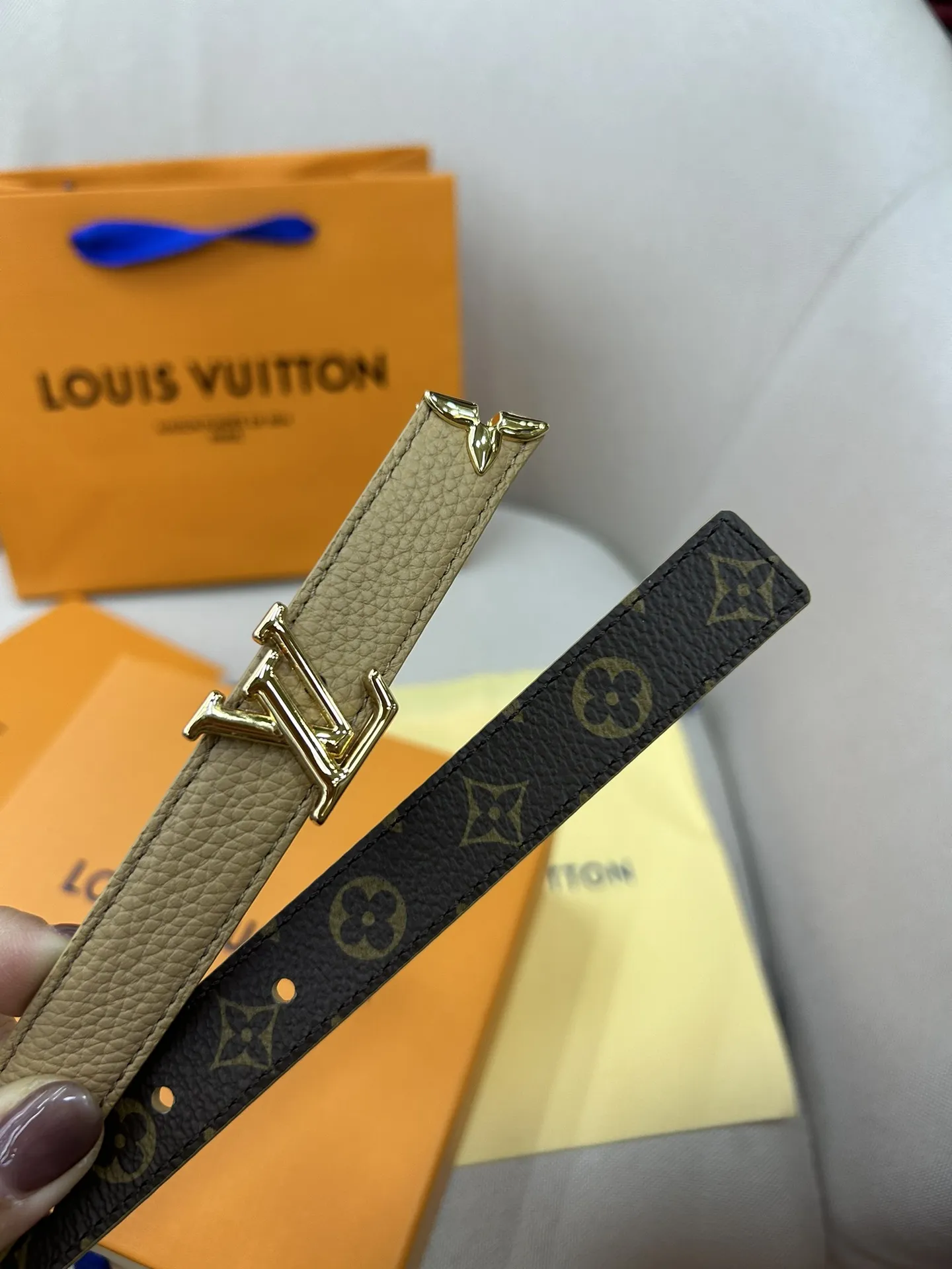 Louis Vuitton ダブルフェイスベルト ベージュ モノグラム