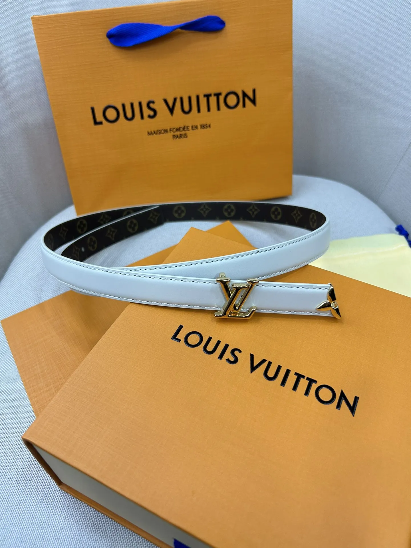 ルイヴィトン ダブルフェイスベルト ホワイトブラウン - 画像 (7)