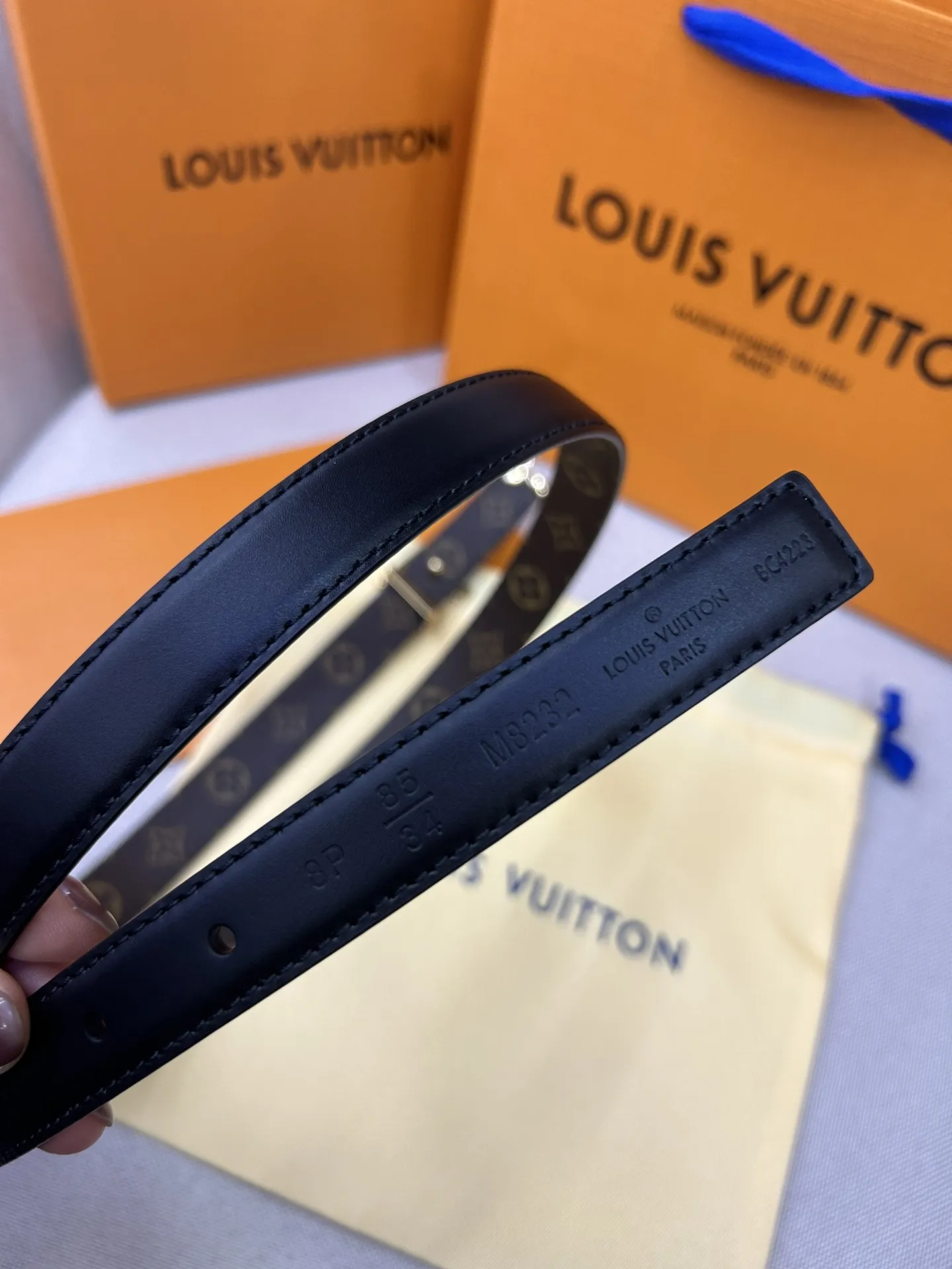 Louis Vuitton ダブルフェイスベルト ブラック&ブラウン - 画像 (3)