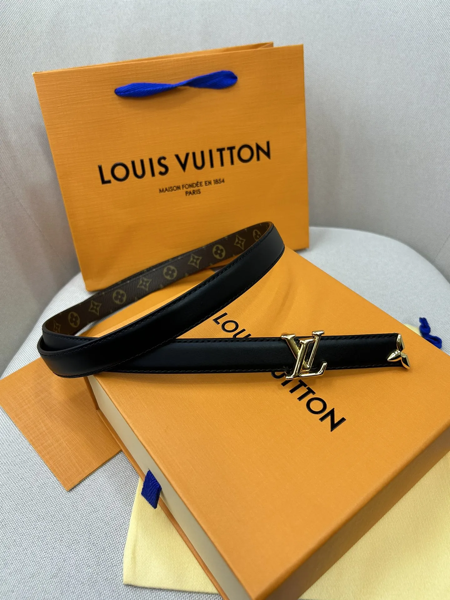 Louis Vuitton ダブルフェイスベルト ブラック&ブラウン - 画像 (7)