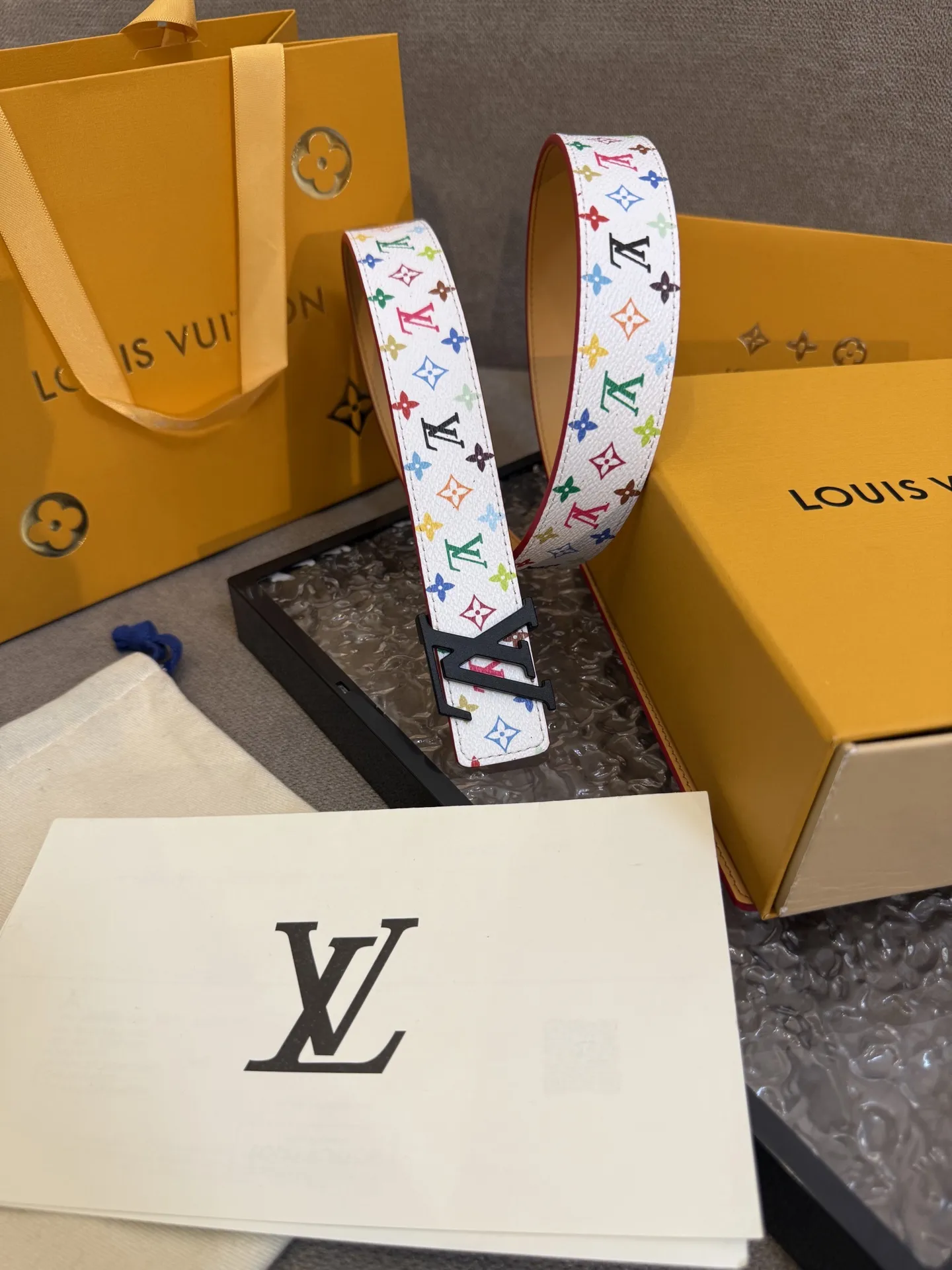 LOUIS VUITTON 村上隆三彩Monogramベルト3.0cm