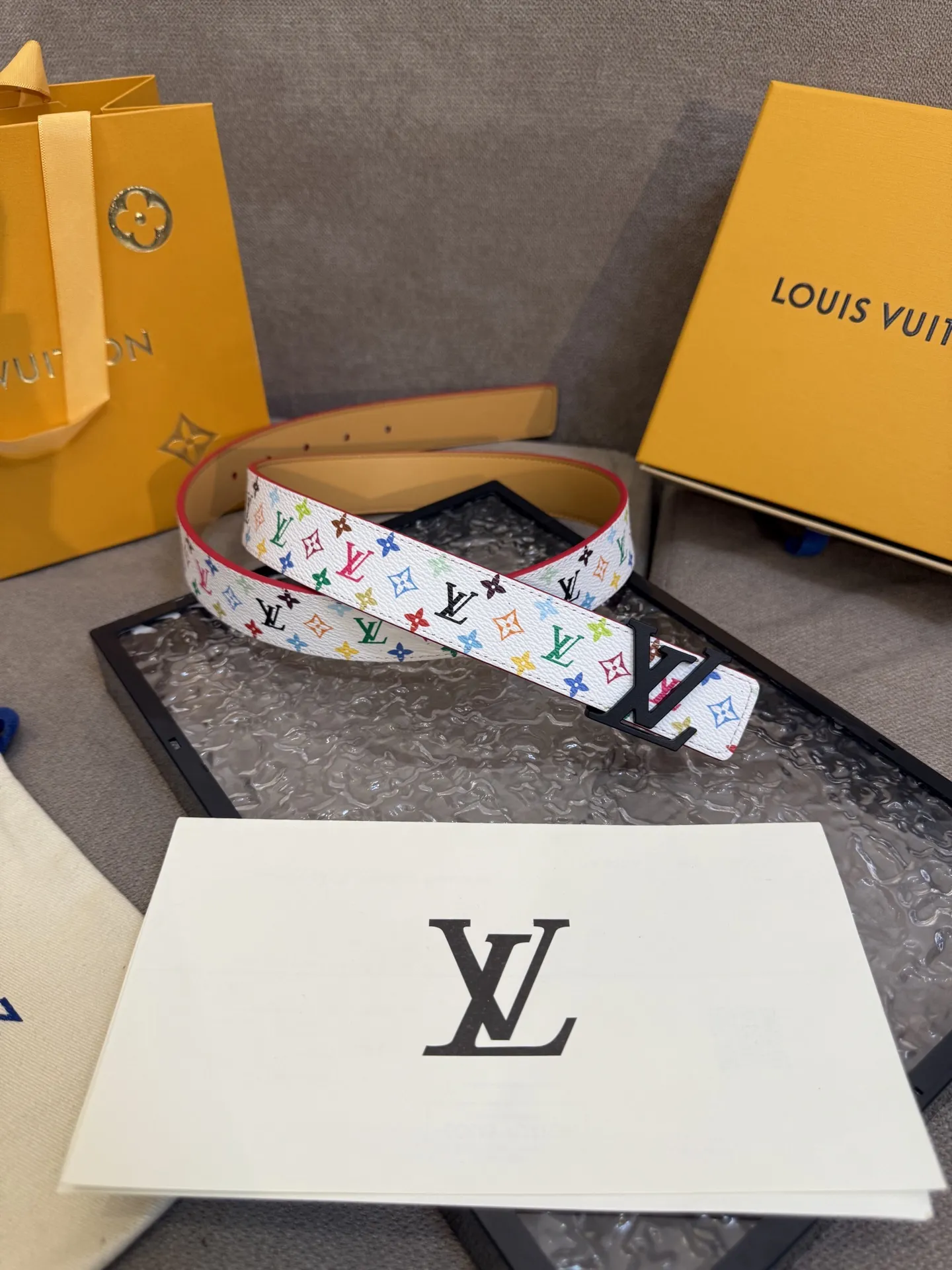 LOUIS VUITTON 村上隆三彩Monogramベルト3.0cm - 画像 (3)