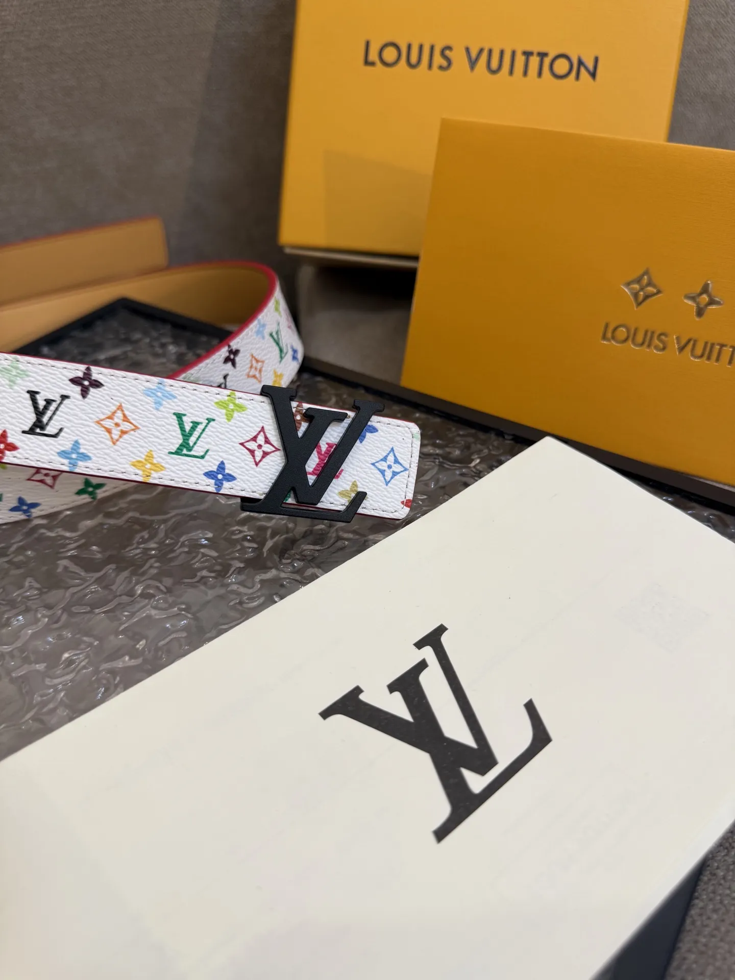 LOUIS VUITTON 村上隆三彩Monogramベルト3.0cm - 画像 (4)