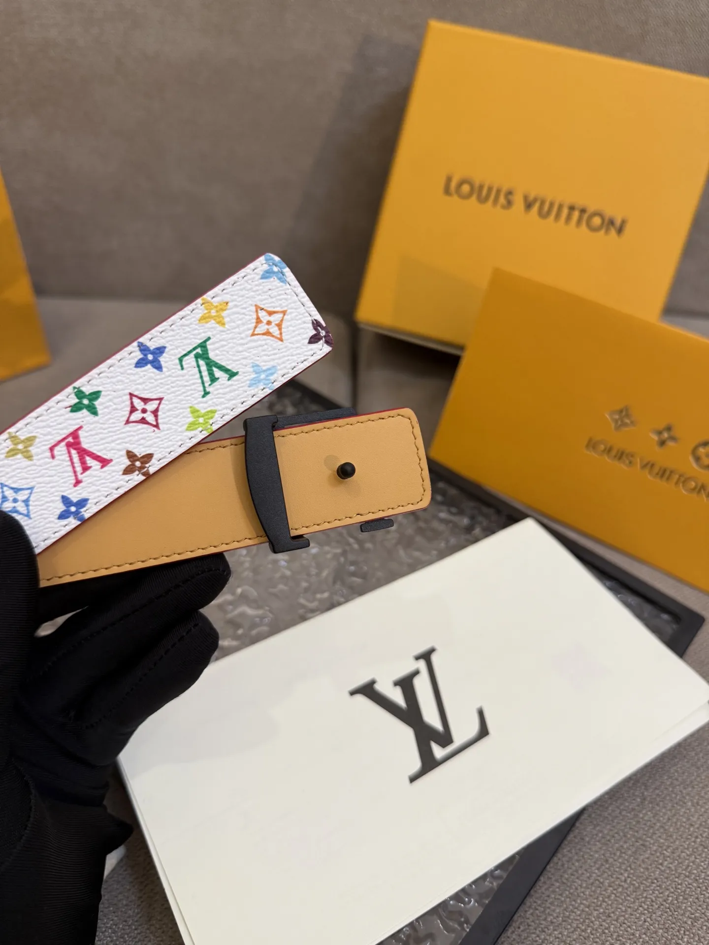 LOUIS VUITTON 村上隆三彩Monogramベルト3.0cm - 画像 (6)