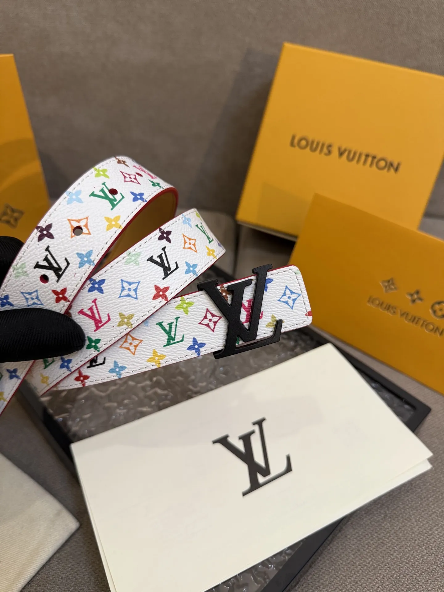 LOUIS VUITTON 村上隆三彩Monogramベルト3.0cm - 画像 (7)