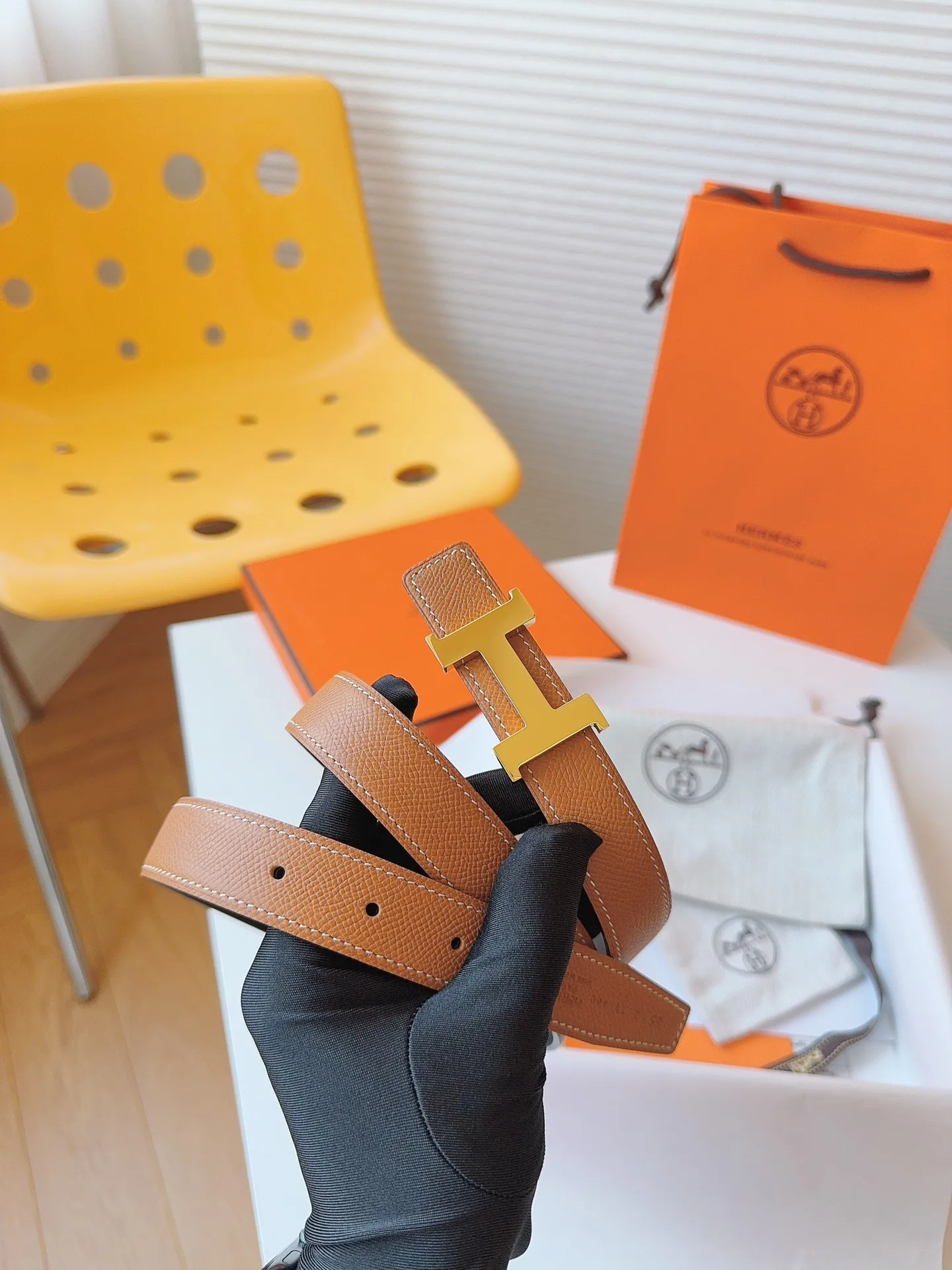 HERMES SwiftEpsomベルト24mm茶色H型