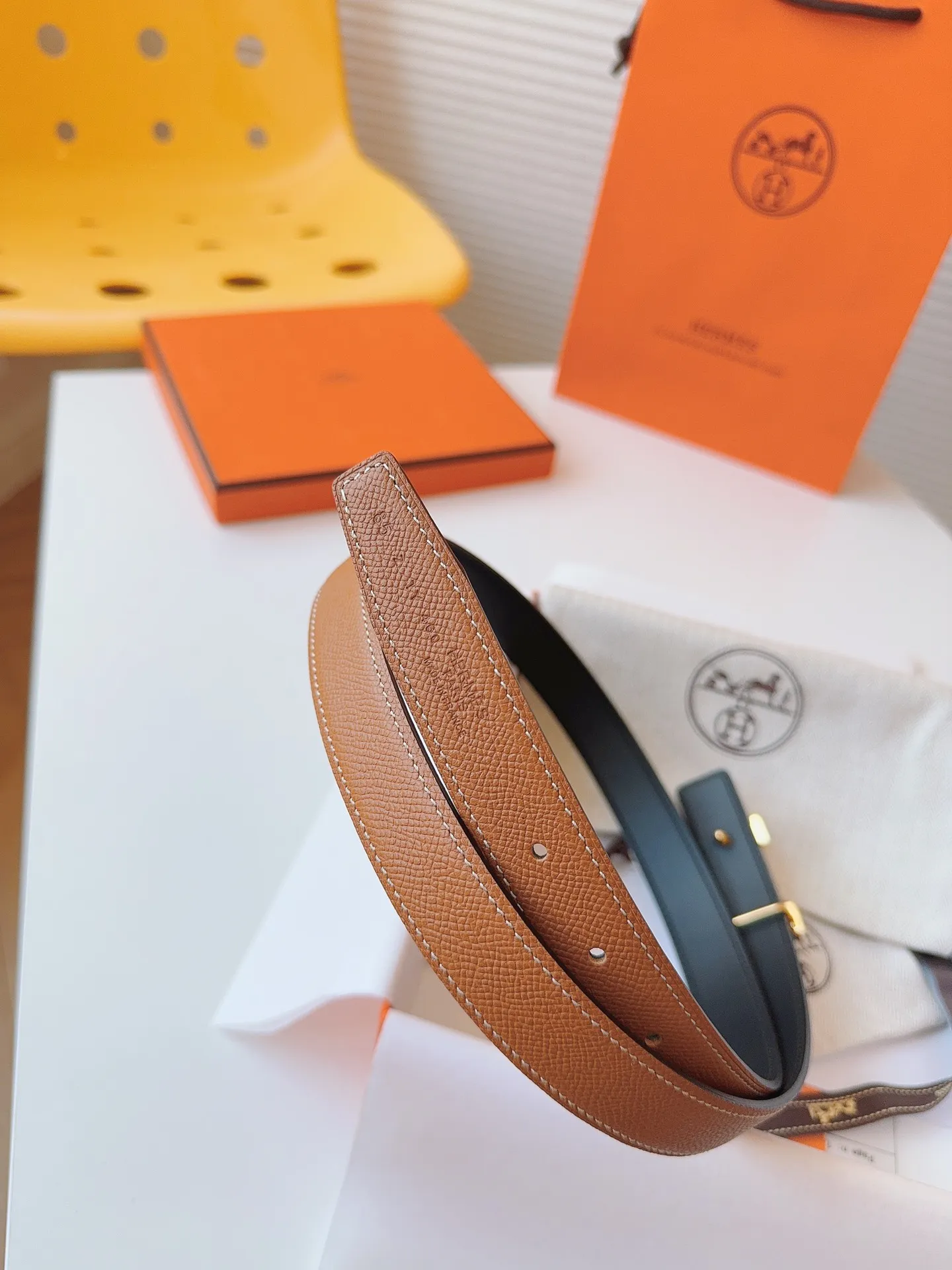 HERMES SwiftEpsomベルト24mm茶色H型 - 画像 (10)