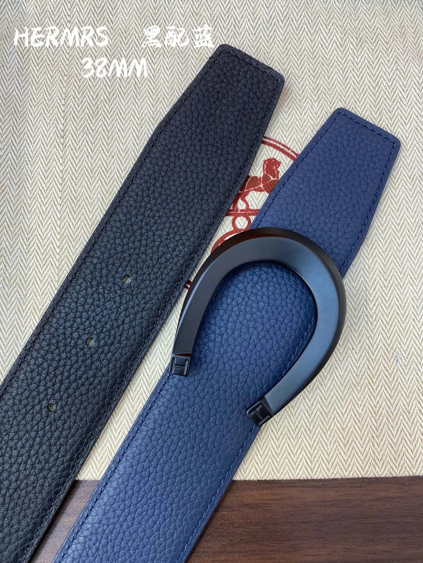 HERMES H BELT 新作 ブラックブルー 38mm
