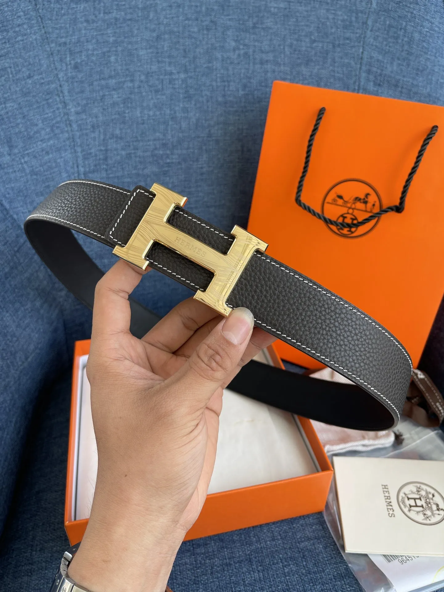 エルメス新作黒レザーベルトHバックル - 画像 (5)