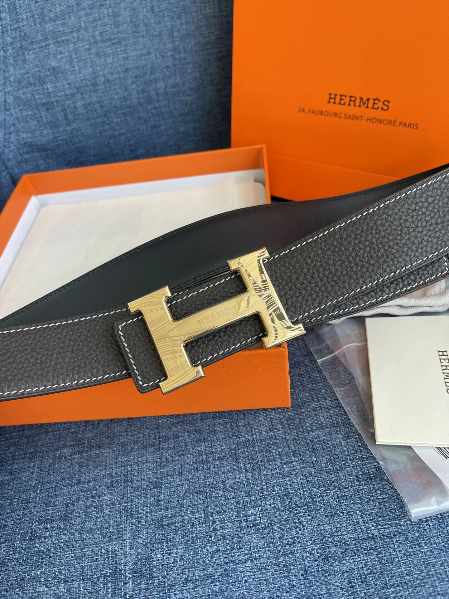 エルメス新作黒レザーベルトHバックル - 画像 (6)