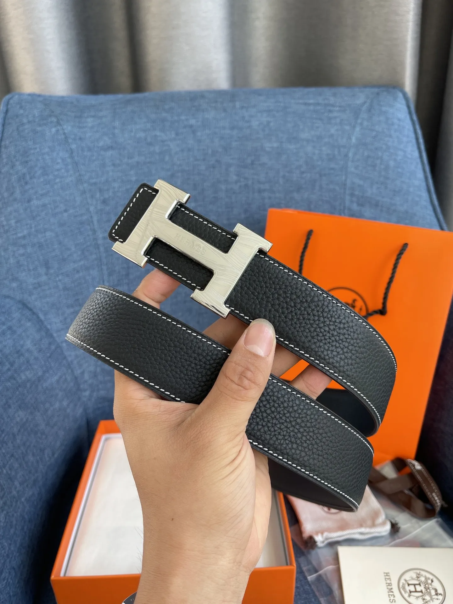 エルメス新作黒レザーベルトバックル - 画像 (3)
