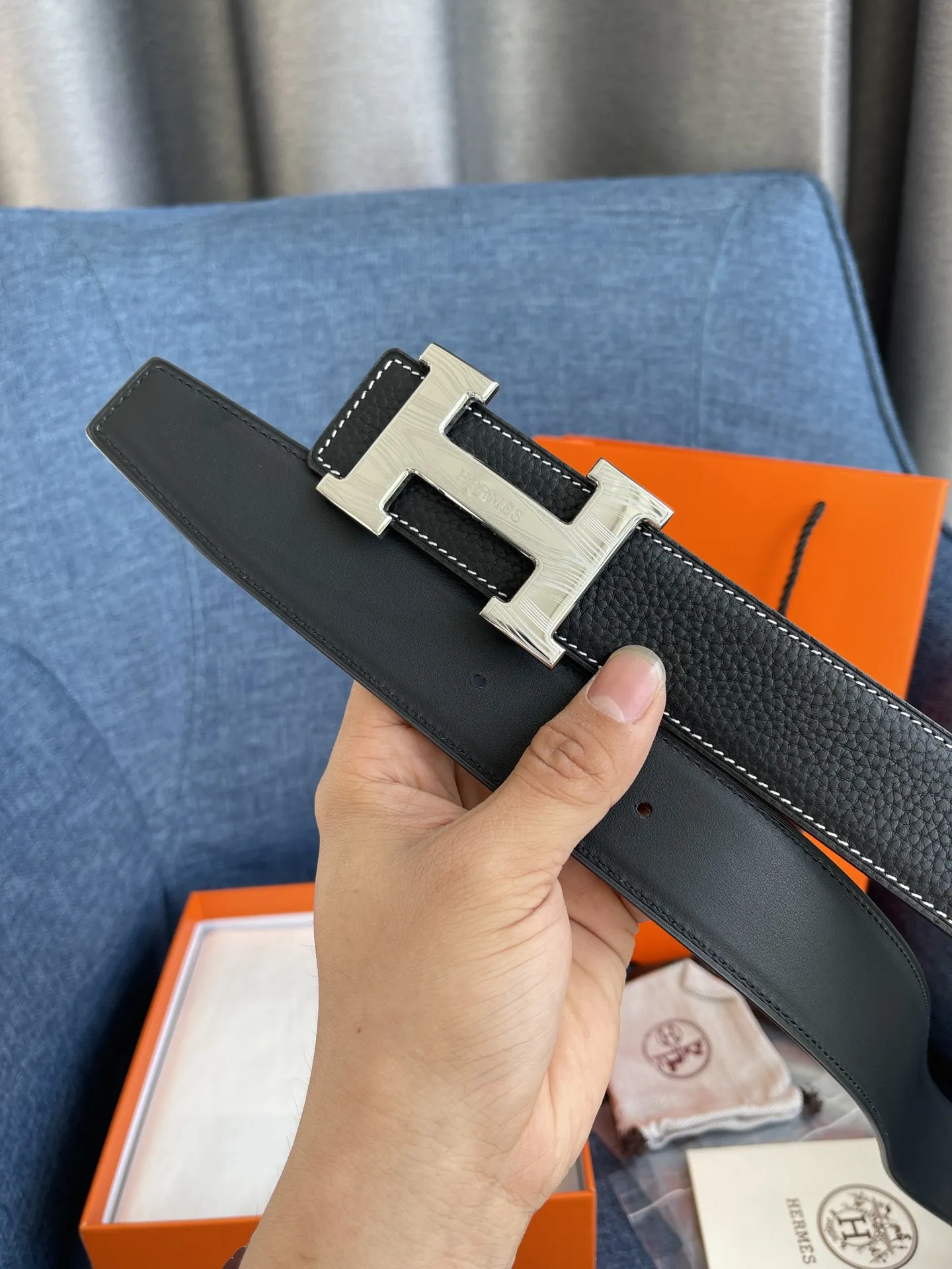 エルメス新作黒レザーベルトバックル - 画像 (4)