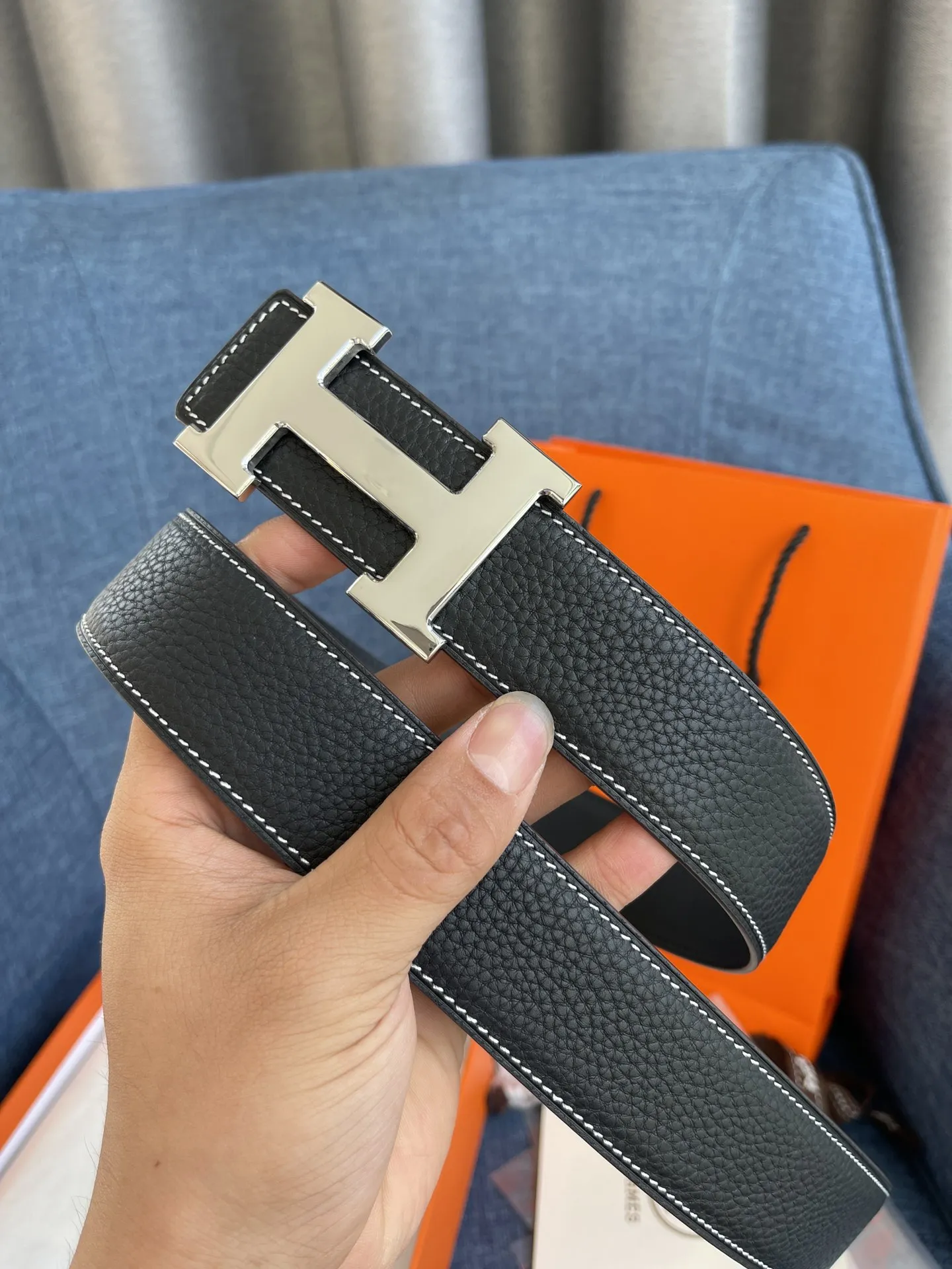 エルメス新作黒レザーベルトHバックル - 画像 (3)