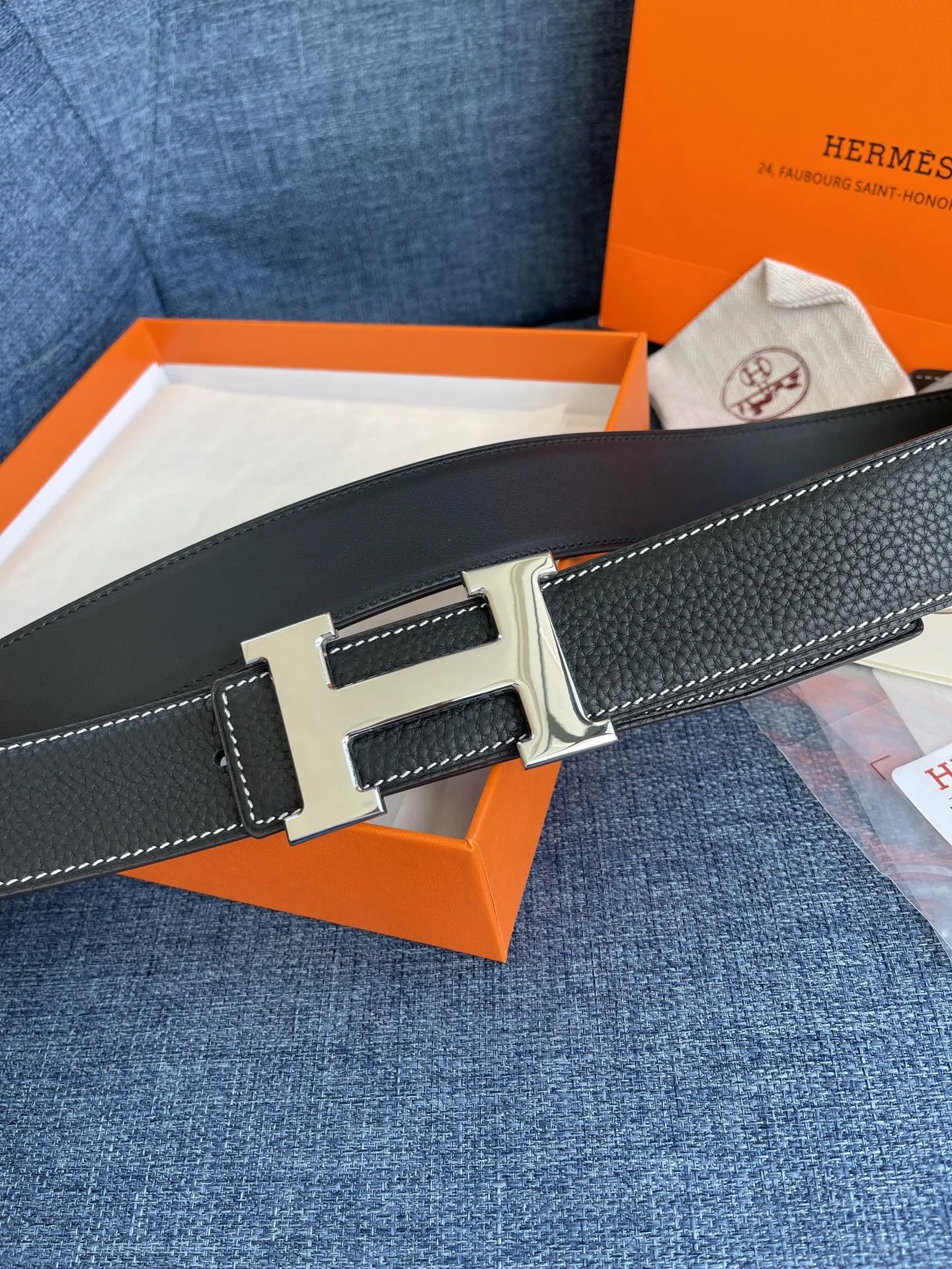 エルメス新作黒レザーベルトHバックル - 画像 (6)