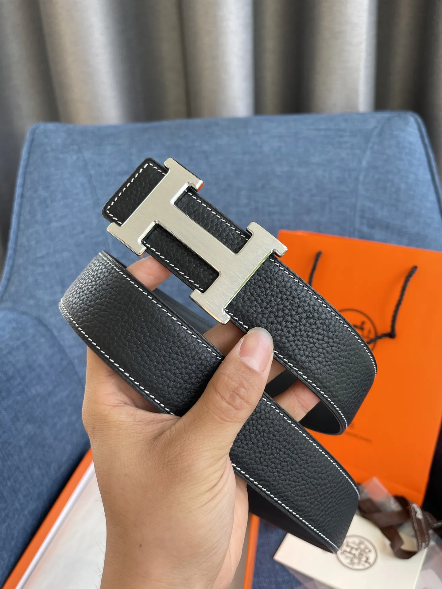 エルメス新作黒レザーベルトHバックル - 画像 (3)