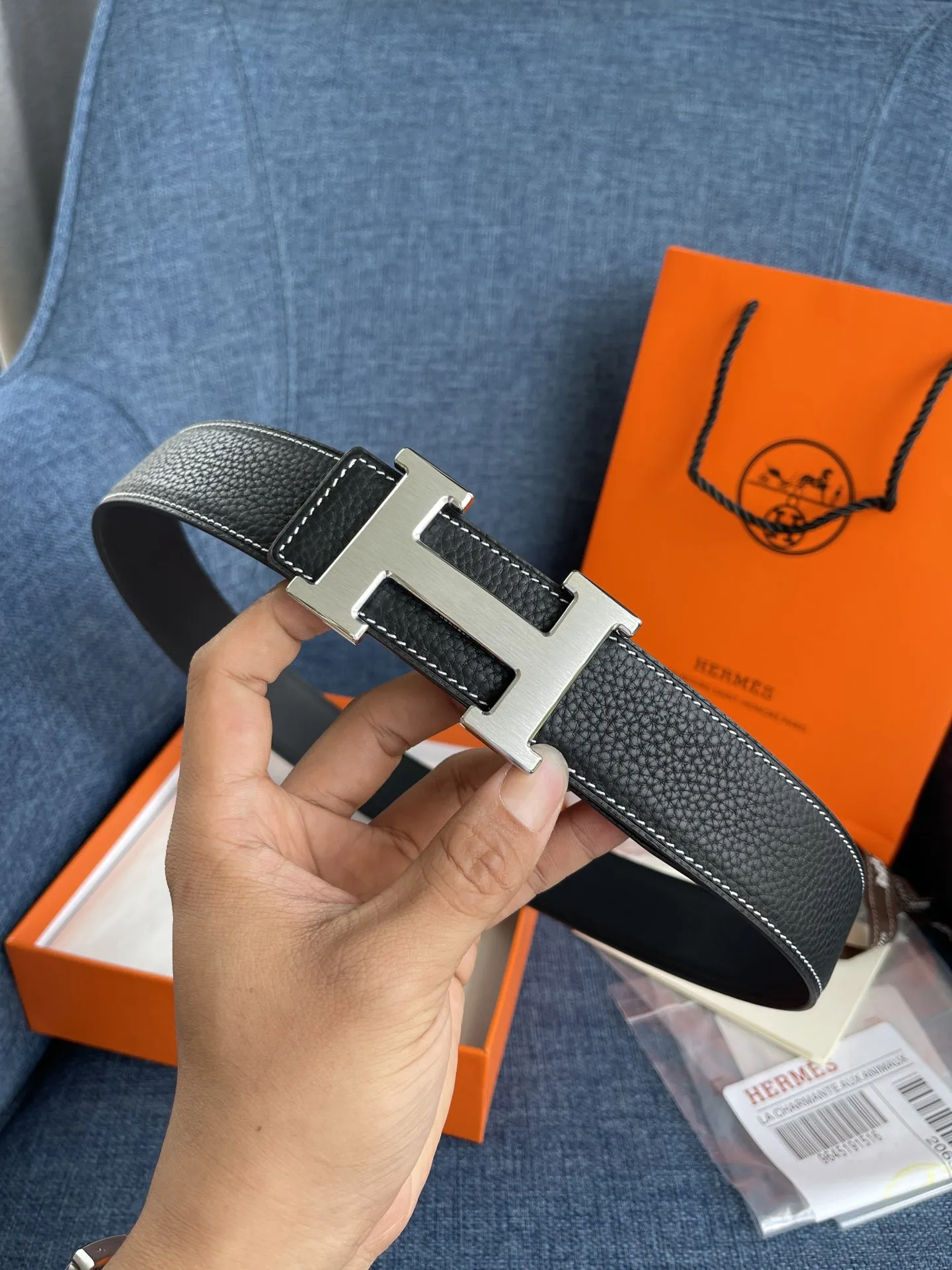 エルメス新作黒レザーベルトHバックル - 画像 (5)