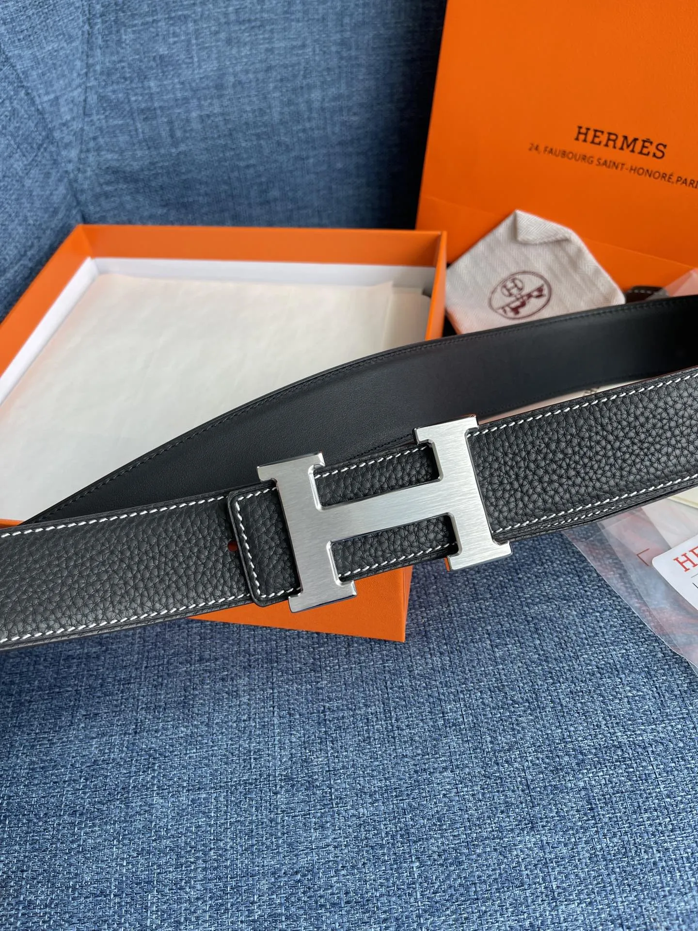 エルメス新作黒レザーベルトHバックル - 画像 (6)