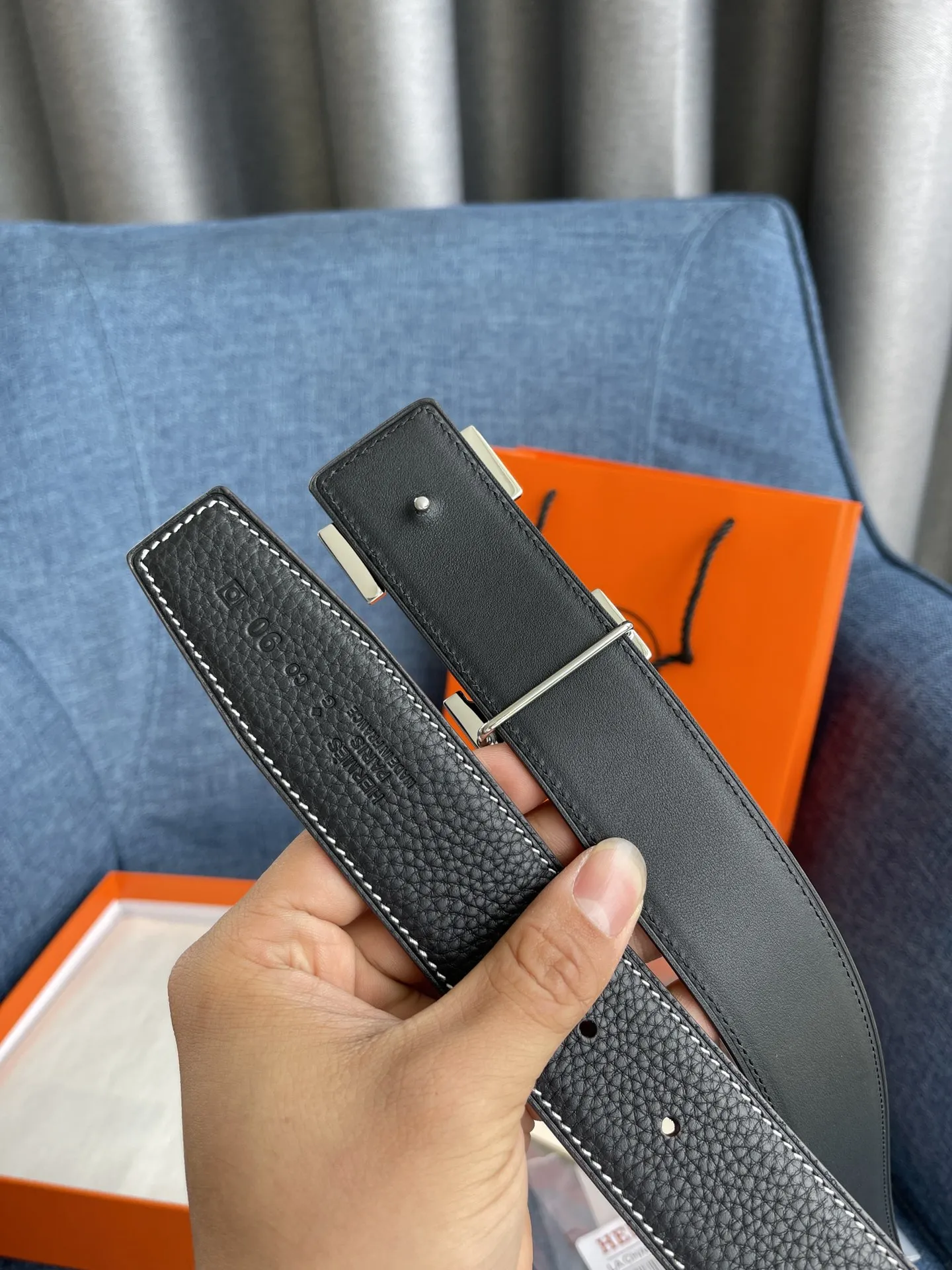 エルメス新作黒レザーベルトHバックル - 画像 (7)