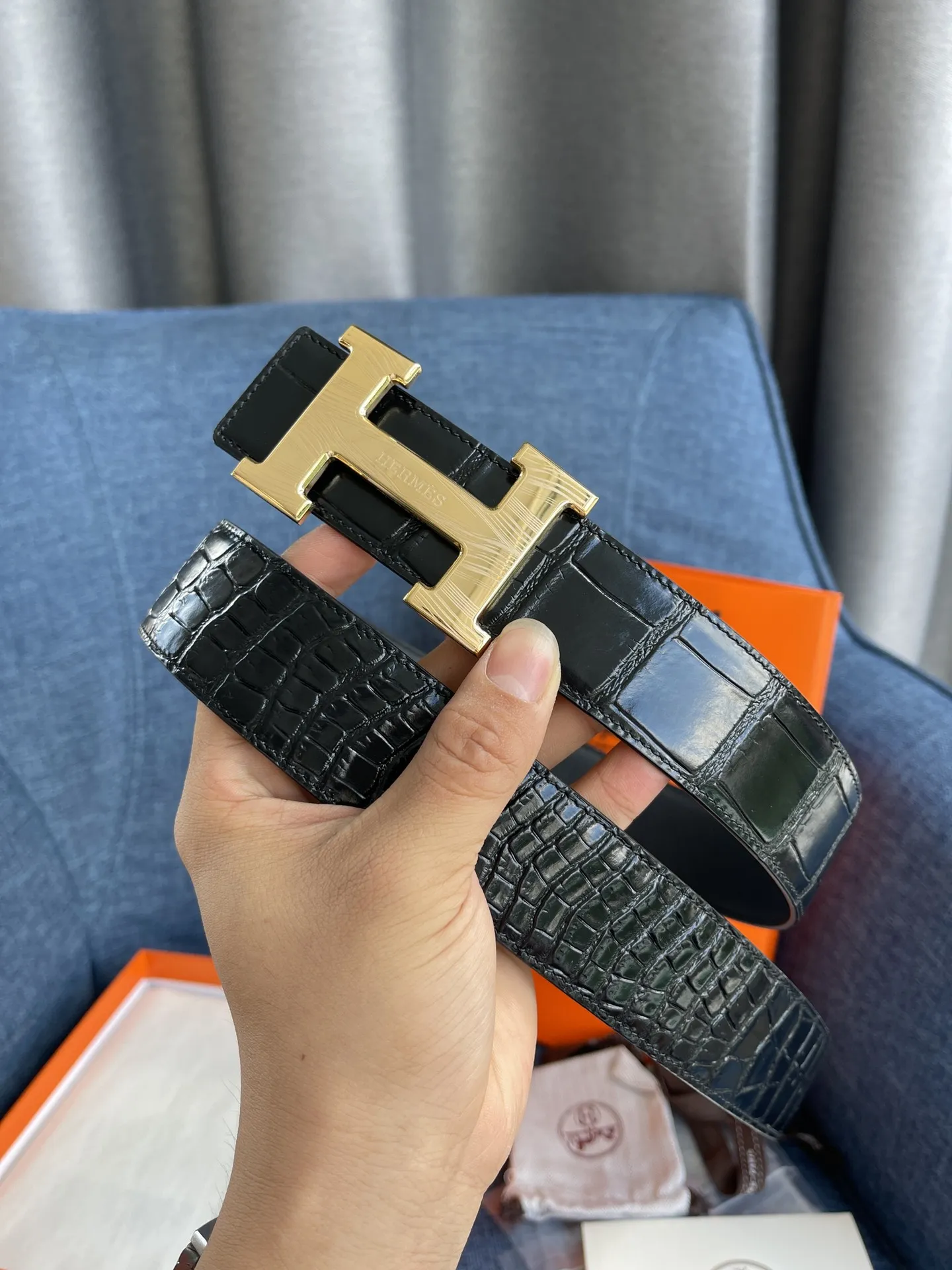 エルメス新作黒クロコダイルベルト38mm - 画像 (3)