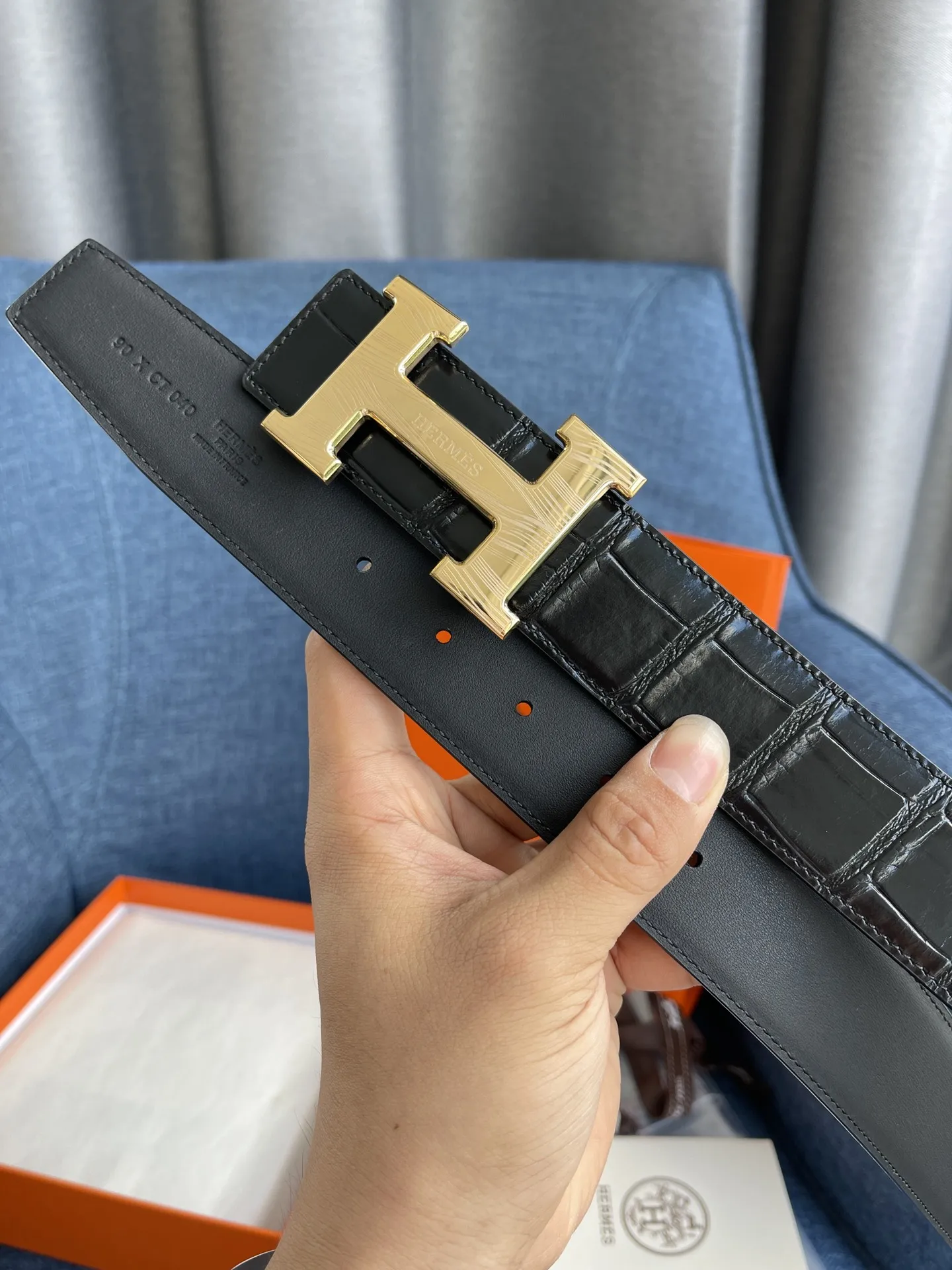 エルメス新作黒クロコダイルベルト38mm - 画像 (4)