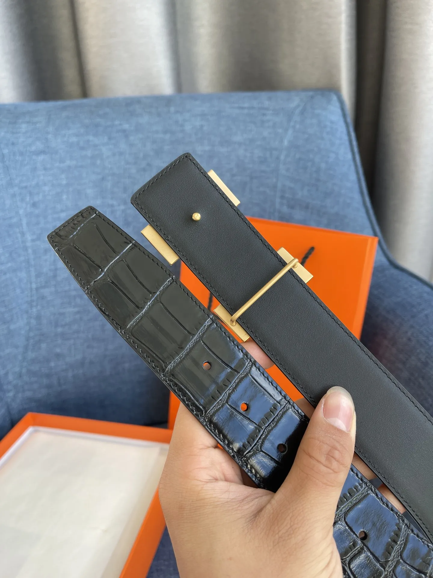 エルメス新作黒クロコダイルベルト38mm - 画像 (7)