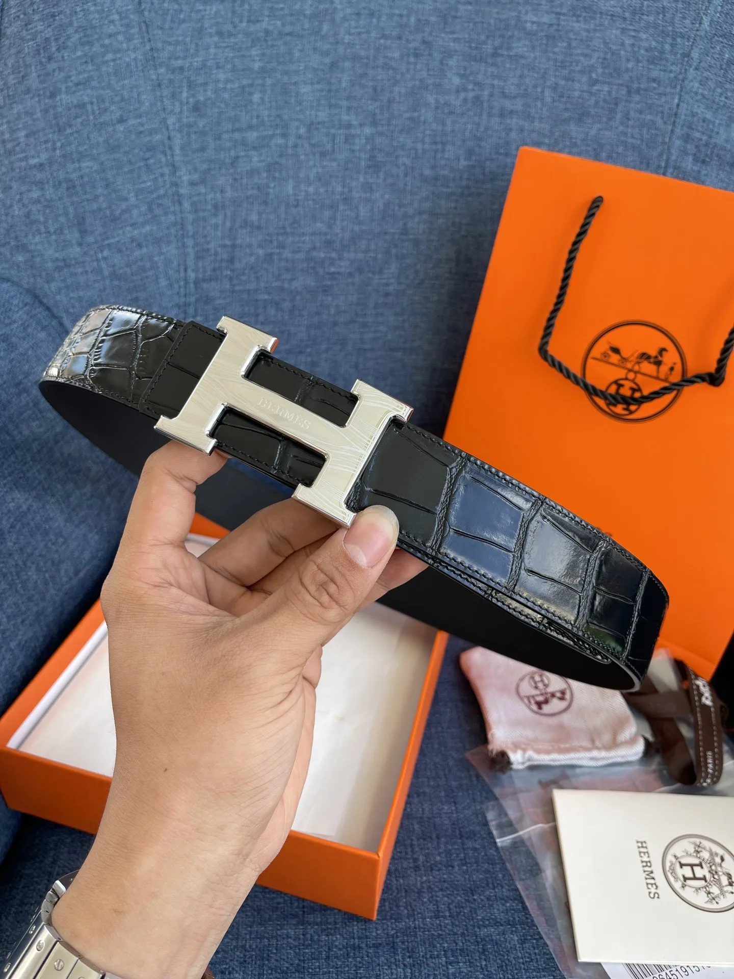 エルメス新作黒クロコダイルベルト - 画像 (5)