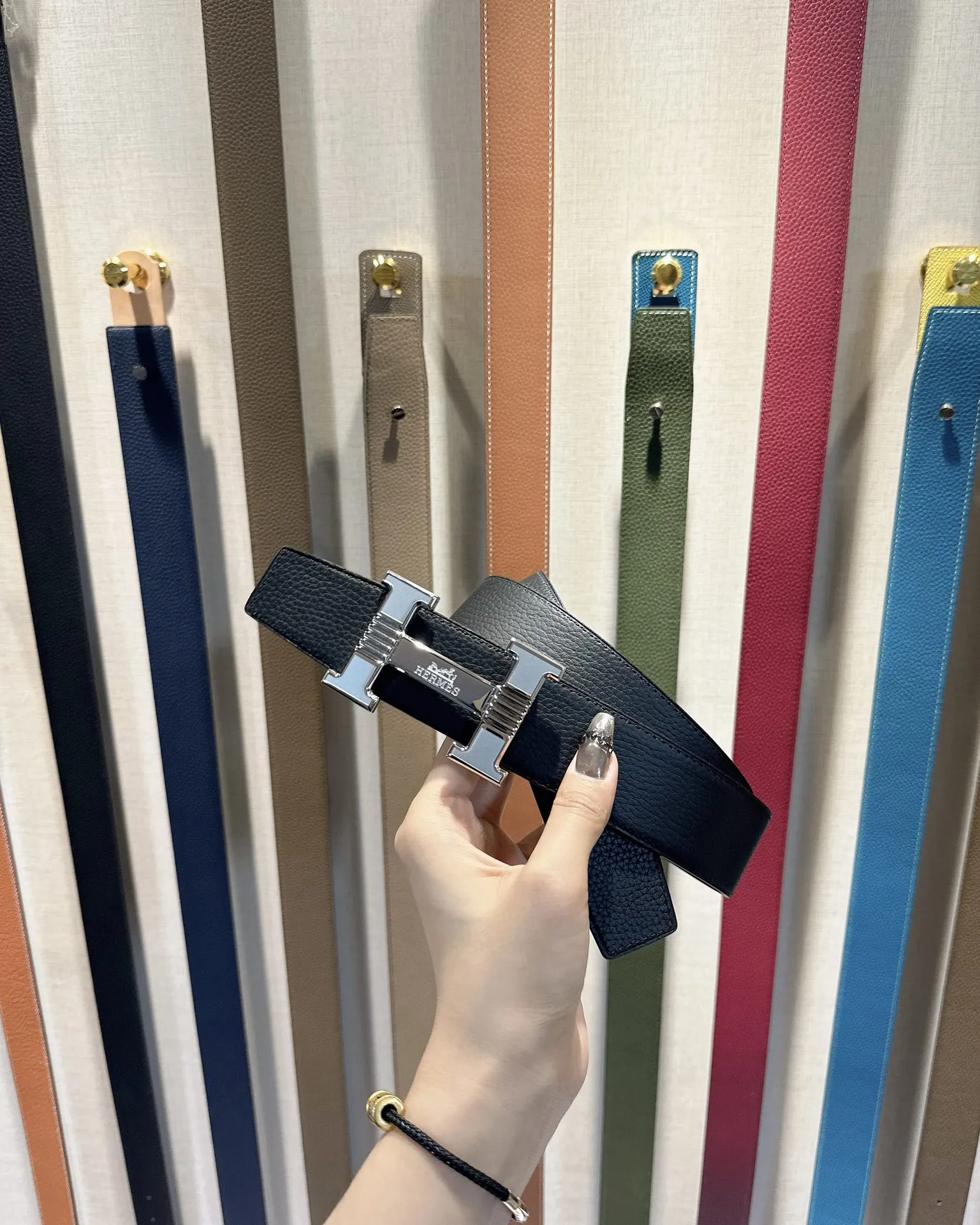 エルメス新作黒レザーベルトH型バックル - 画像 (6)