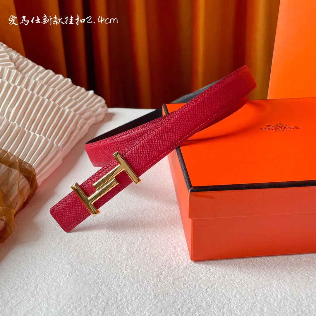 エルメス レッド ベルト HERMES Tバックル