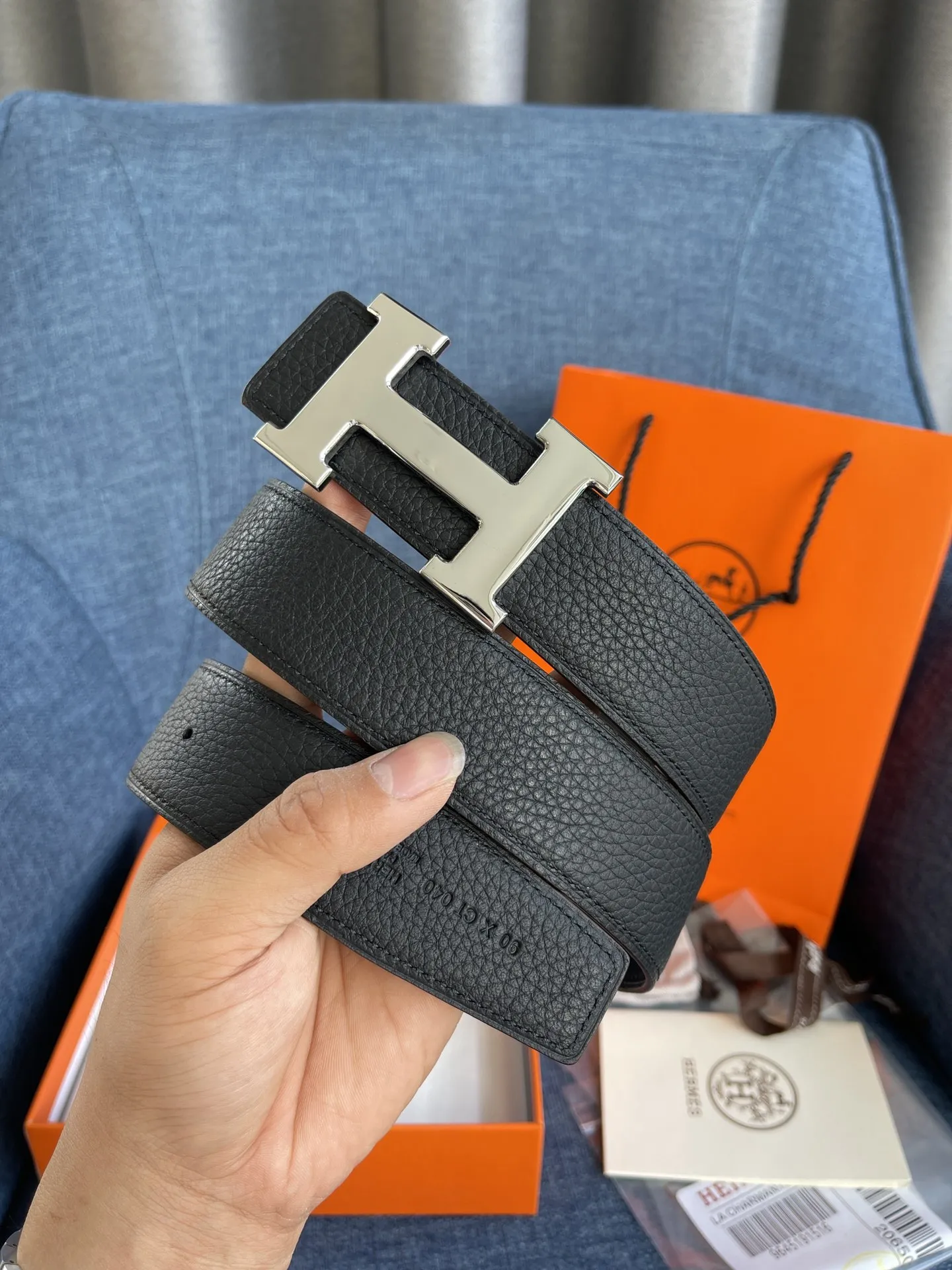Hermès新作黒レザーベルト38mm