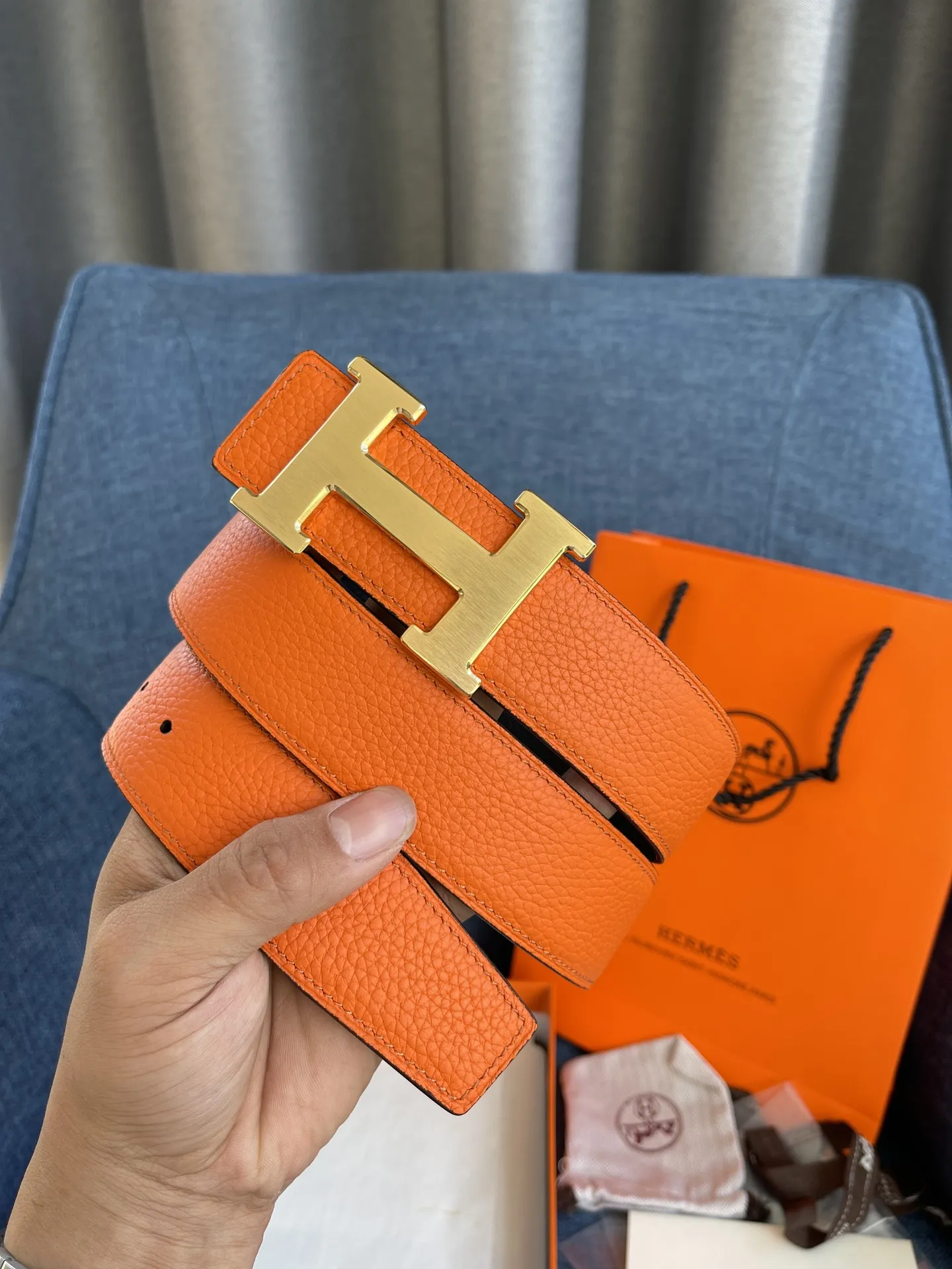エルメス新作オレンジレザーベルト - 画像 (4)