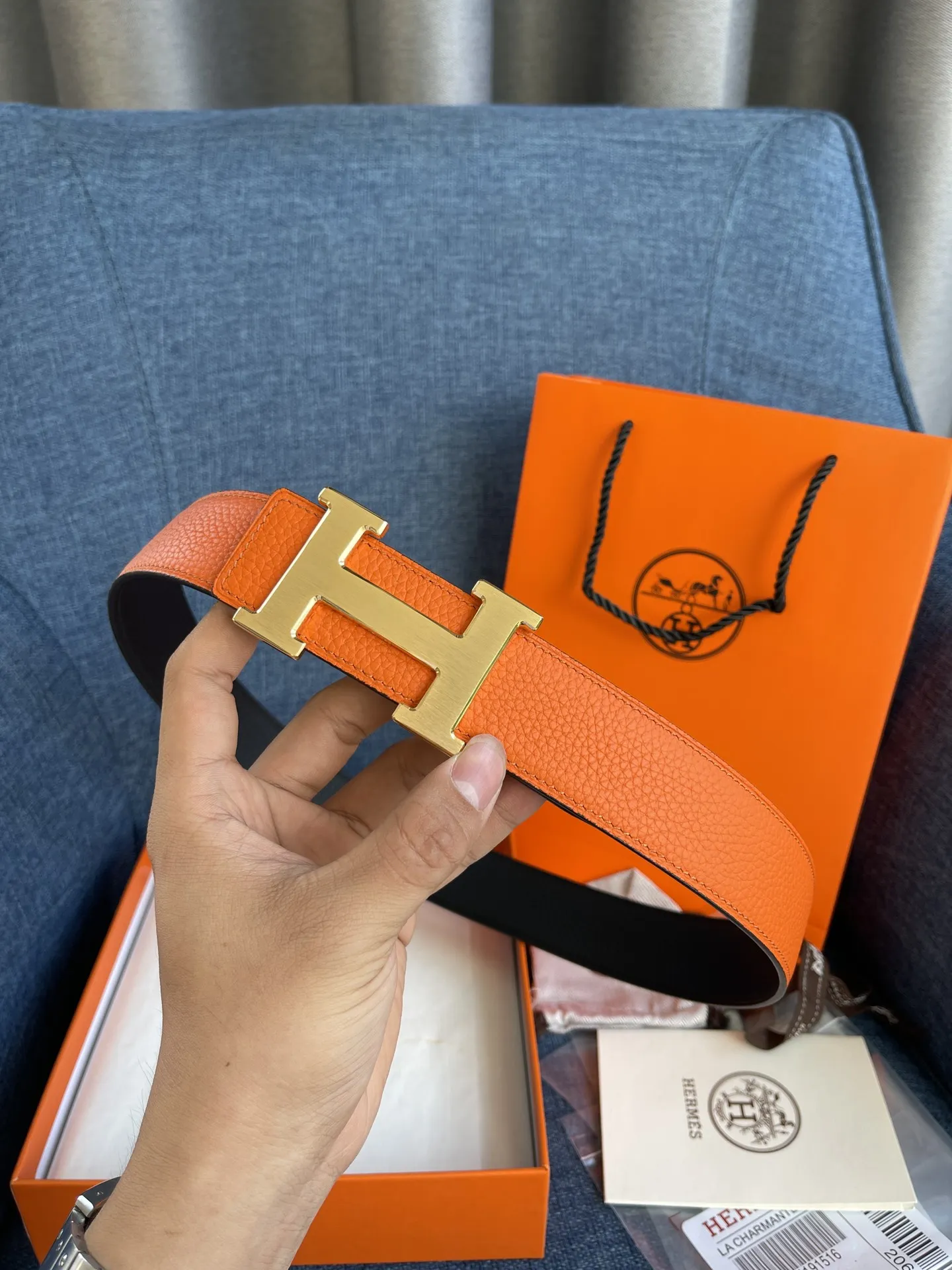 エルメス新作オレンジレザーベルト - 画像 (5)
