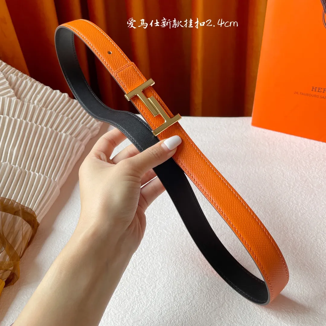 エルメス オレンジ ダブルフェイスベルト - 画像 (7)