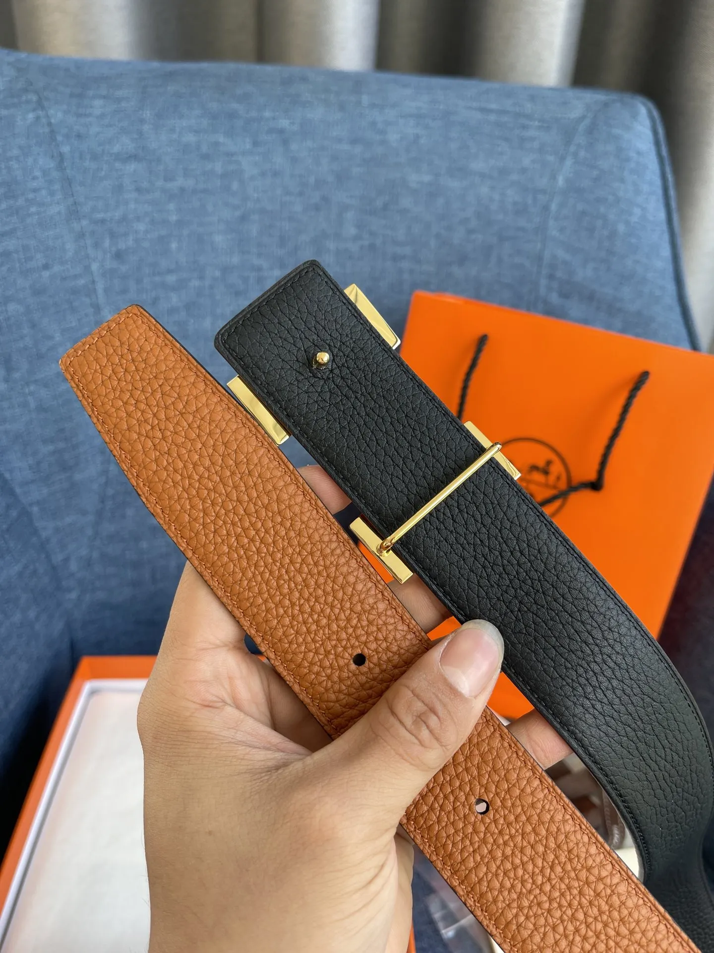 HERMES CONSTANCE BELT 新作 タンカラーリバーシブル - 画像 (7)