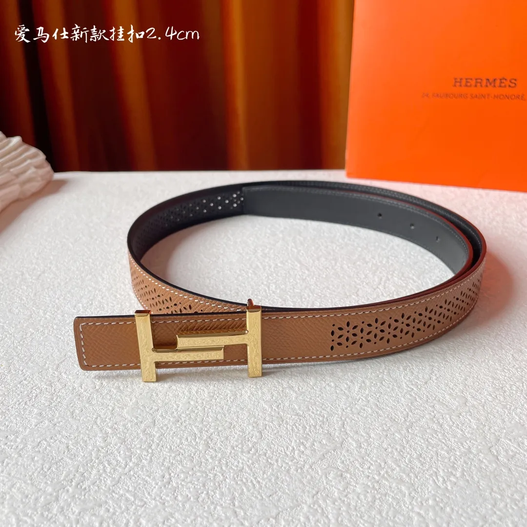 エルメス 茶色 レザーベルト HERMES - 画像 (3)