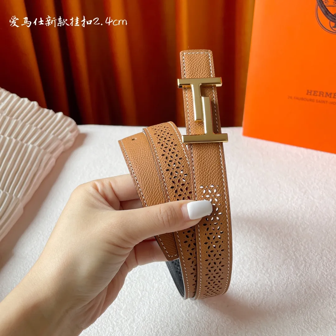 エルメス 茶色 レザーベルト HERMES - 画像 (4)