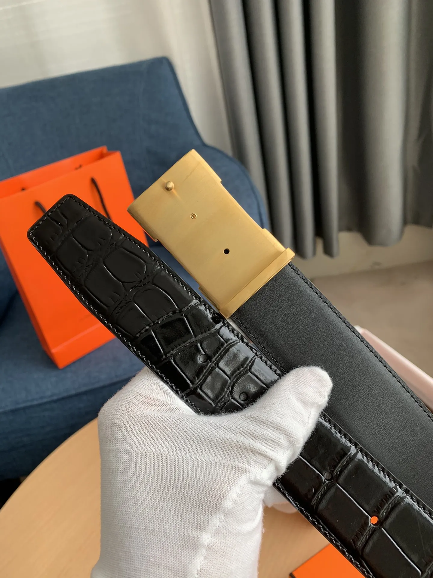 HERMES新作CONSTANCE BELT黒クロコダイル革 - 画像 (5)