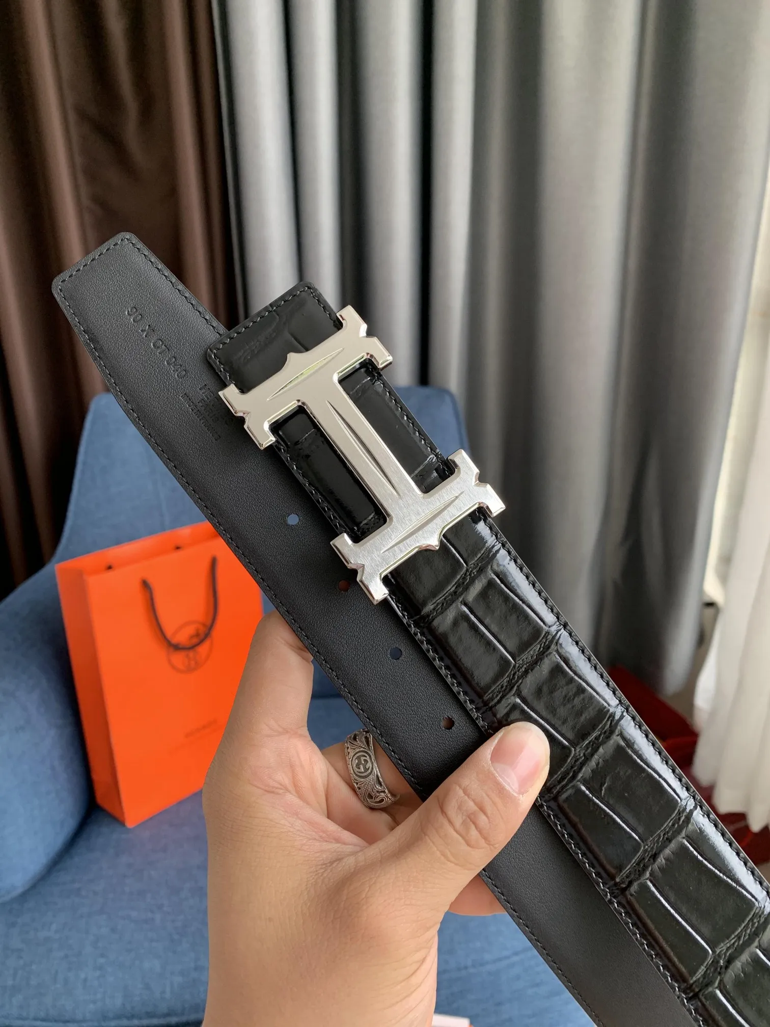 エルメス新作黒クロコダイルベルト38mm - 画像 (4)