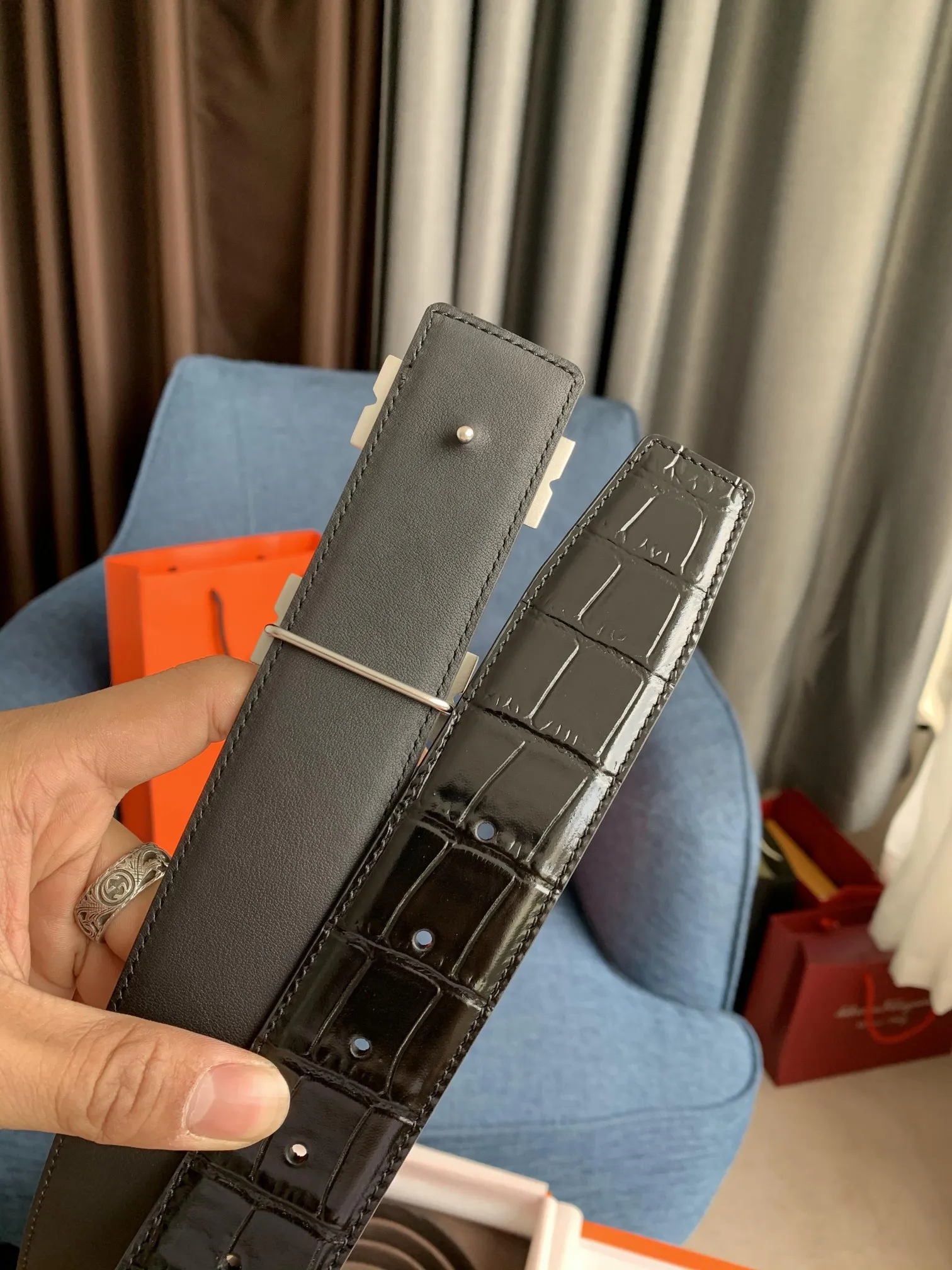 エルメス新作黒クロコダイルベルト38mm - 画像 (5)