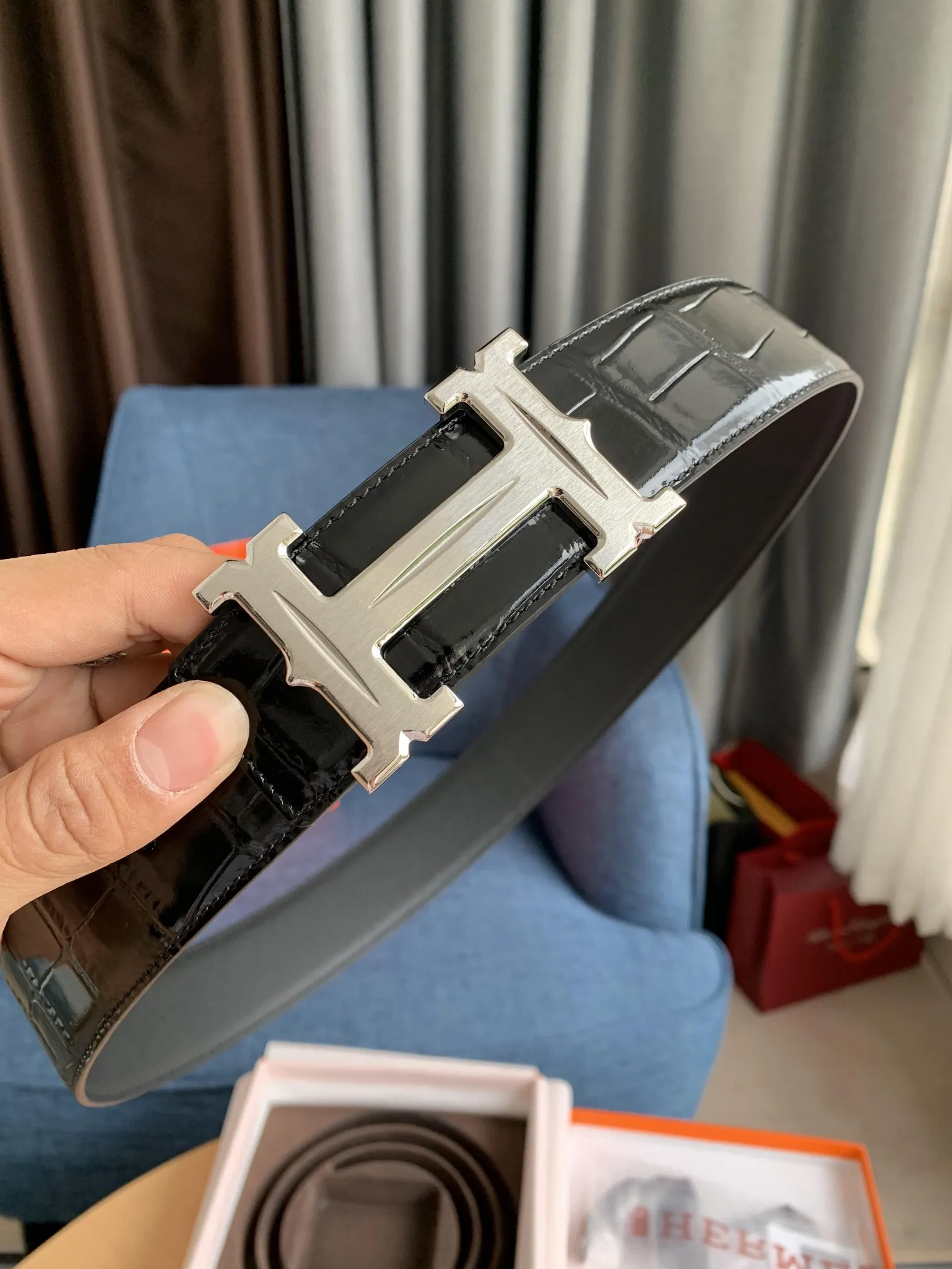 エルメス新作黒クロコダイルベルト38mm - 画像 (7)